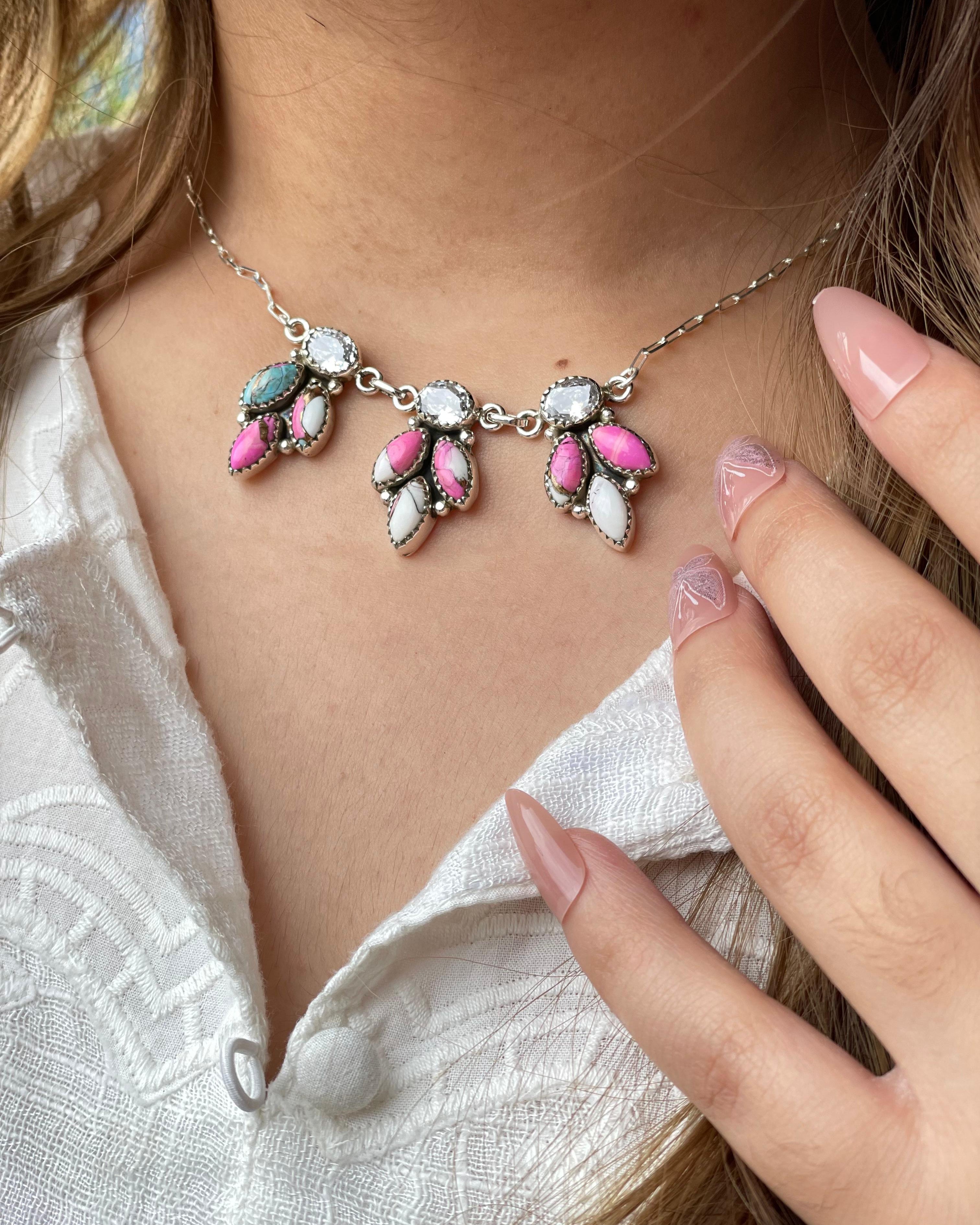 Cotton Candy Statement Necklace Bno. 16-Necklaces-Krush Kandy, Women's Online Fashion Boutique Located in Phoenix, Arizona (Scottsdale Area)