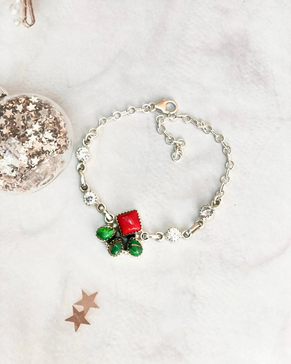 Christmas in Kandyland CZ & Cluster Bracelet-Bracelets-Krush Kandy, Women's Online Fashion Boutique Located in Phoenix, Arizona (Scottsdale Area)