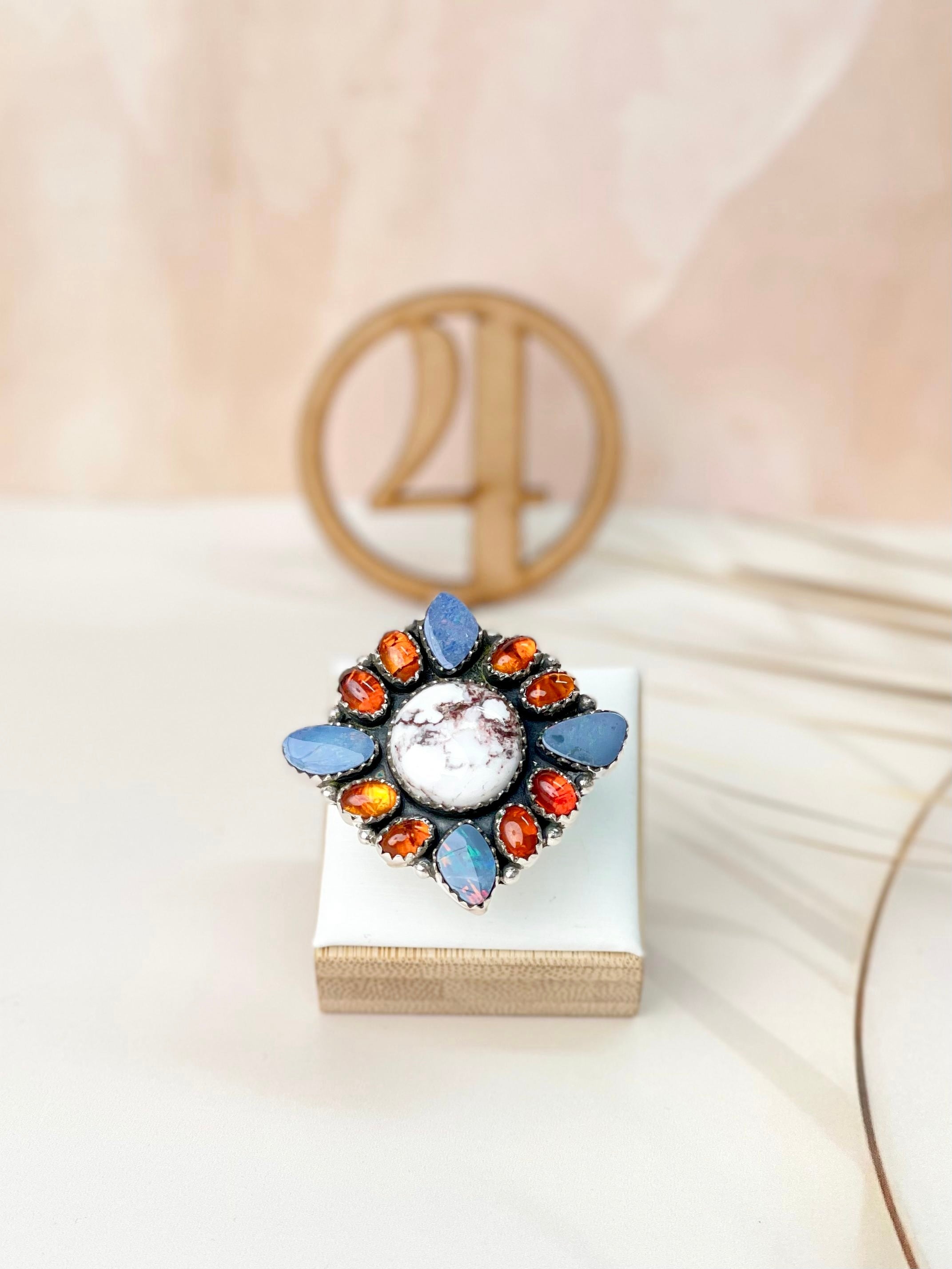 Australian Opal, Amber & Wild Horse Mixed Rings 25-Rings-Krush Kandy, Women's Online Fashion Boutique Located in Phoenix, Arizona (Scottsdale Area)