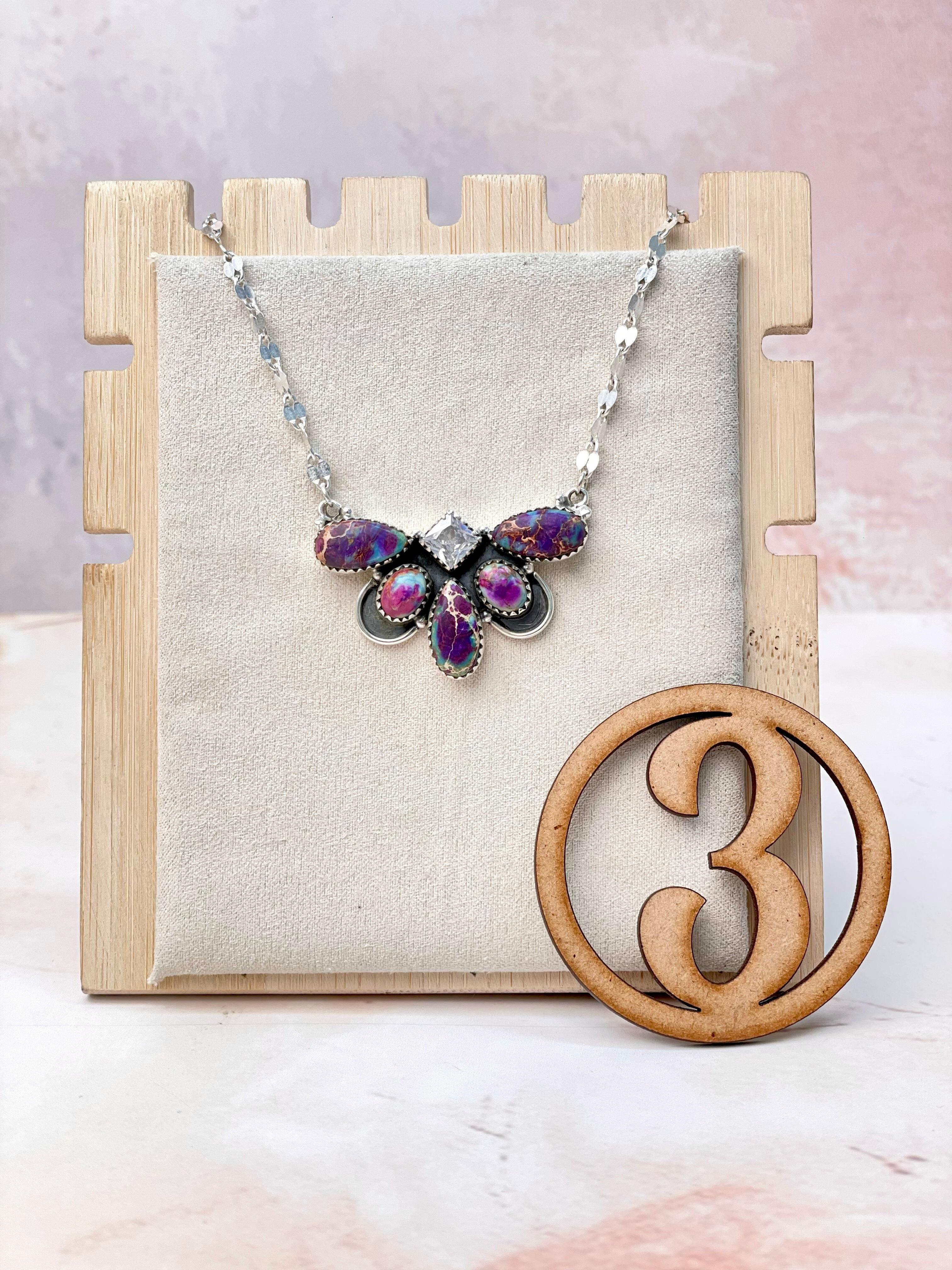 Desert Jasper Half Flower Necklace-Necklaces-Krush Kandy, Women's Online Fashion Boutique Located in Phoenix, Arizona (Scottsdale Area)