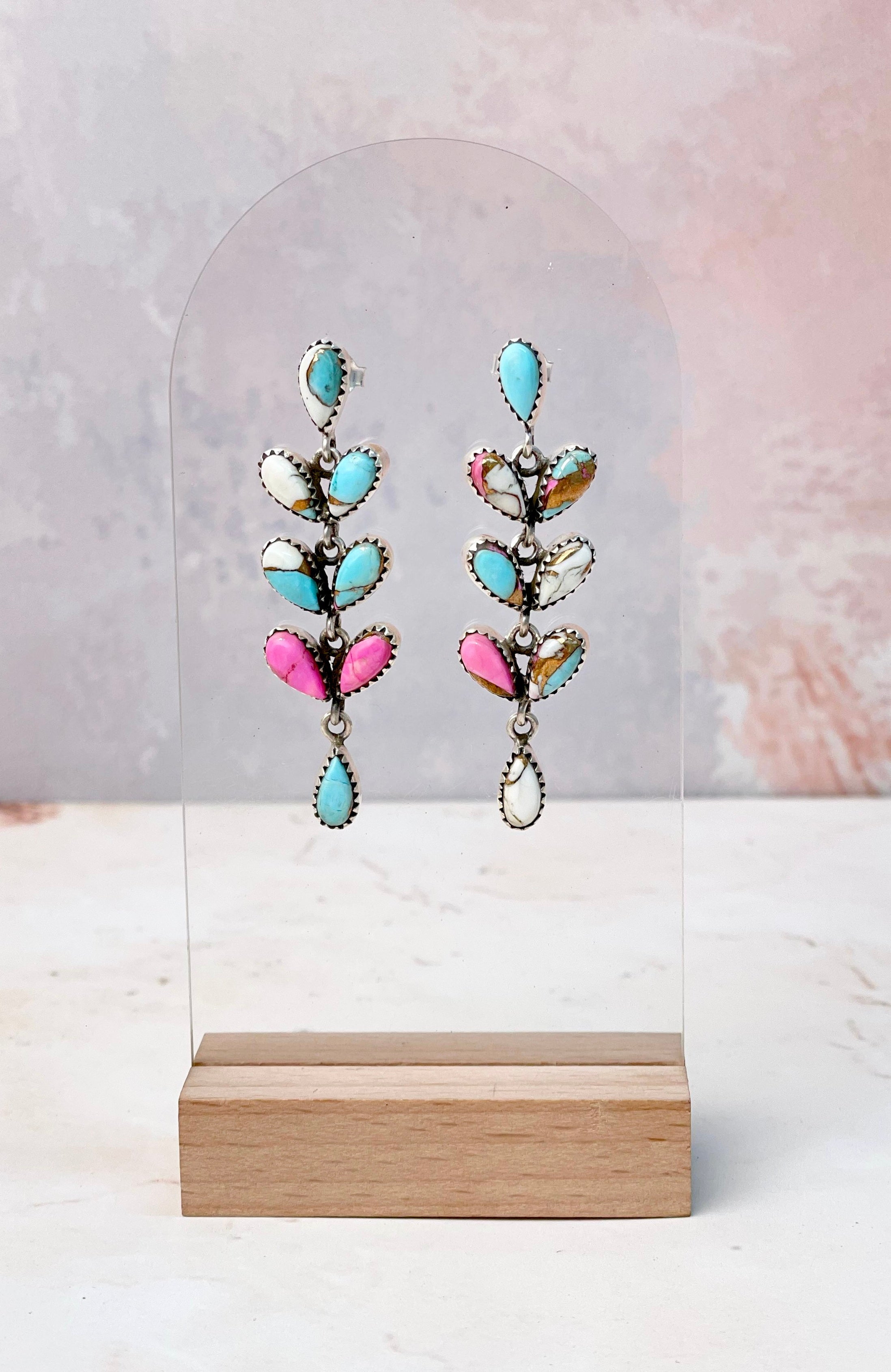 Cotton Candy Feather Dangle Drop Earrings-Earrings-Krush Kandy, Women's Online Fashion Boutique Located in Phoenix, Arizona (Scottsdale Area)