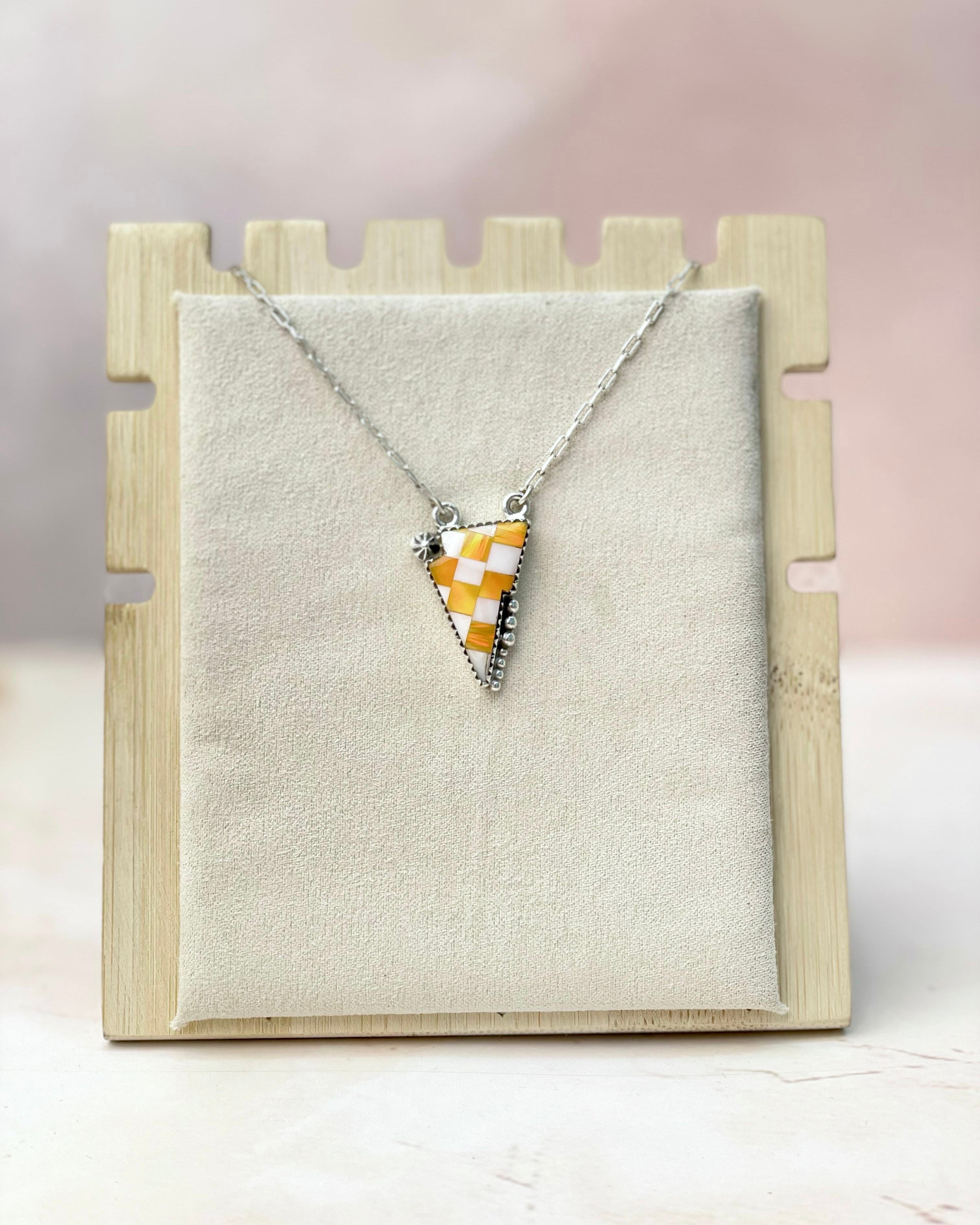 Orange Aurora Opal and Mop Kandy Bolt Necklace-Necklaces-Krush Kandy, Women's Online Fashion Boutique Located in Phoenix, Arizona (Scottsdale Area)