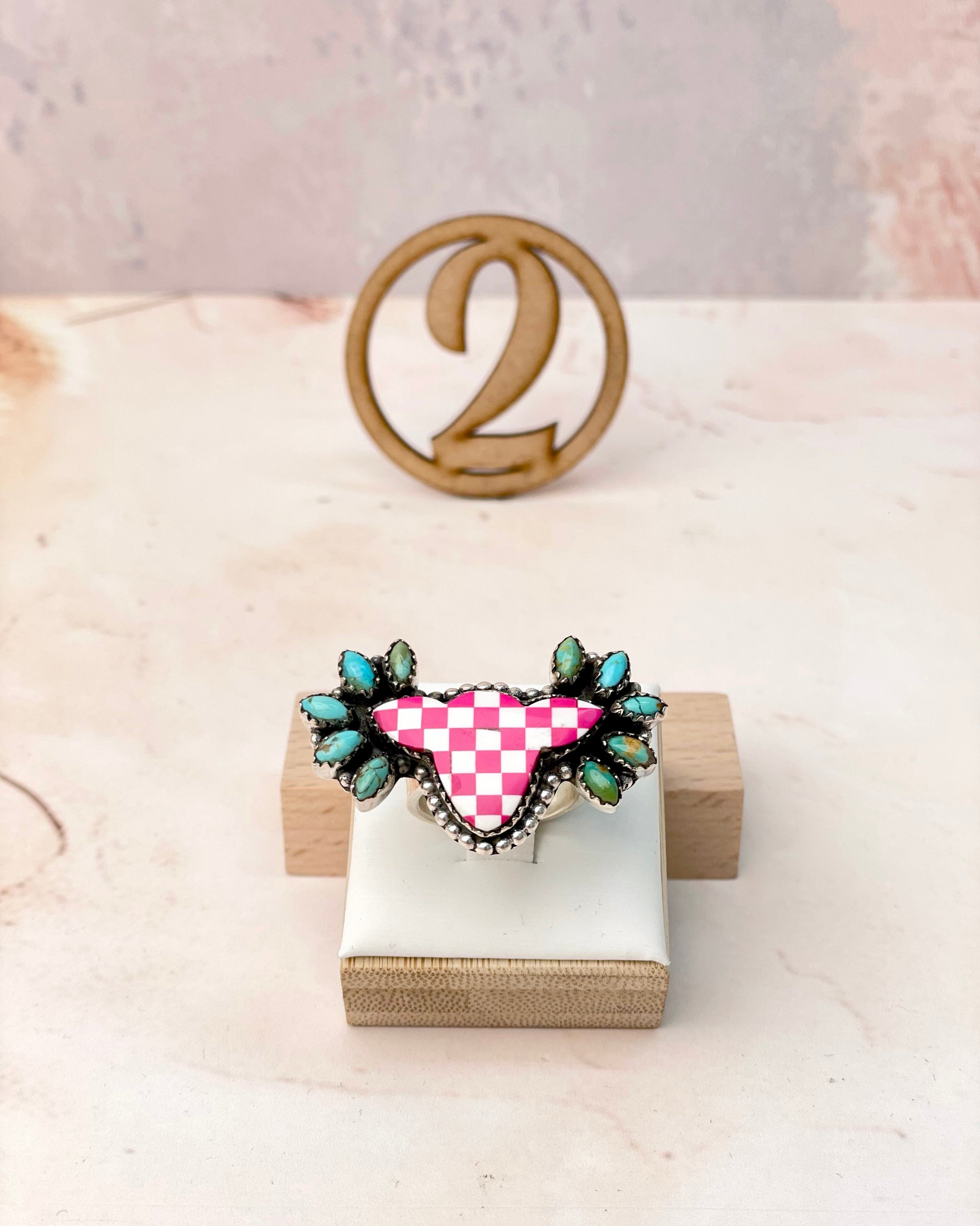 Belle's Bliss Checkered Cluster Rings-Rings-Krush Kandy, Women's Online Fashion Boutique Located in Phoenix, Arizona (Scottsdale Area)