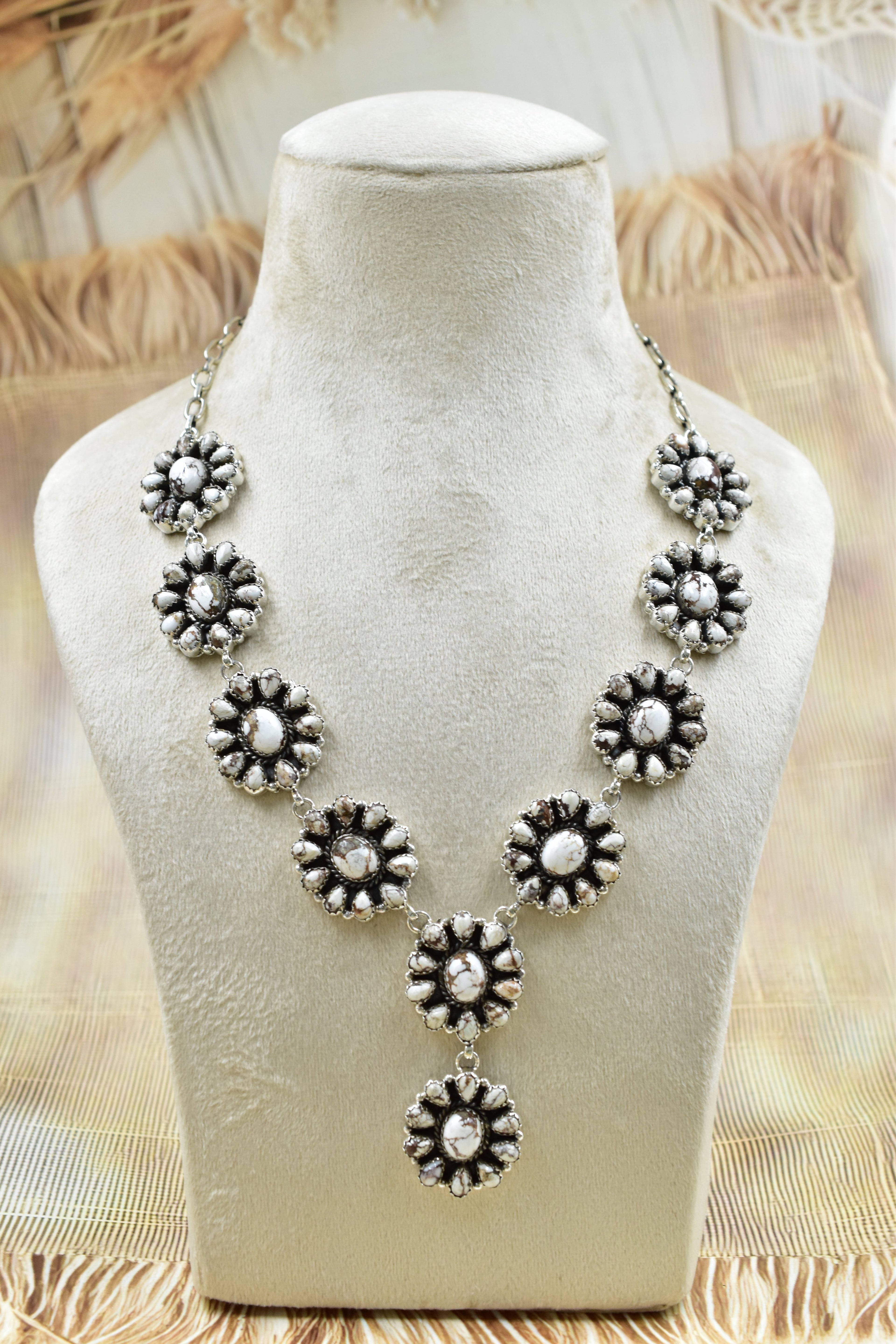 Flower Power Stone Cluster Necklaces-Necklaces-Krush Kandy, Women's Online Fashion Boutique Located in Phoenix, Arizona (Scottsdale Area)