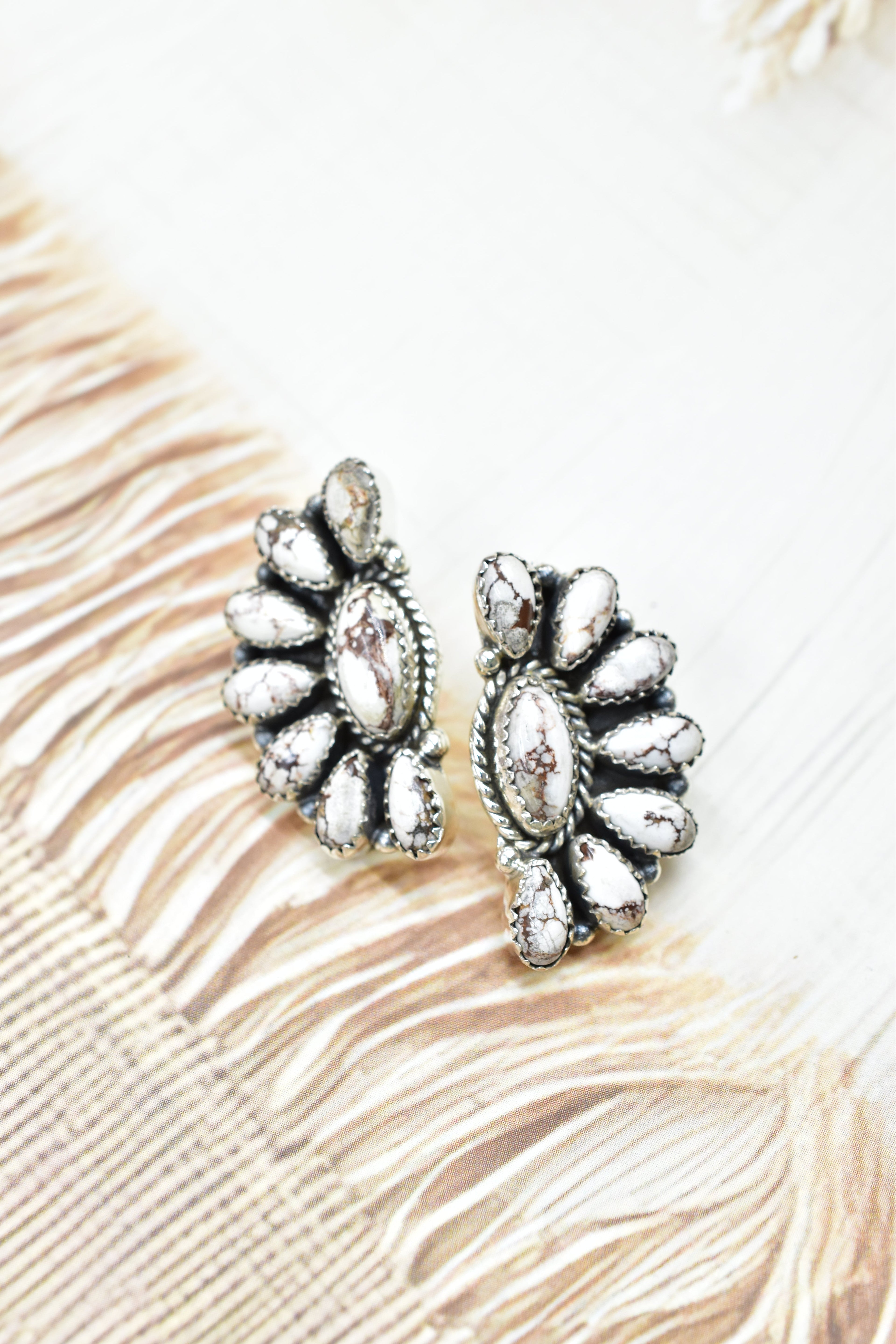 Half Cluster Kandy Stone Stud Earrings-Earrings-Krush Kandy, Women's Online Fashion Boutique Located in Phoenix, Arizona (Scottsdale Area)