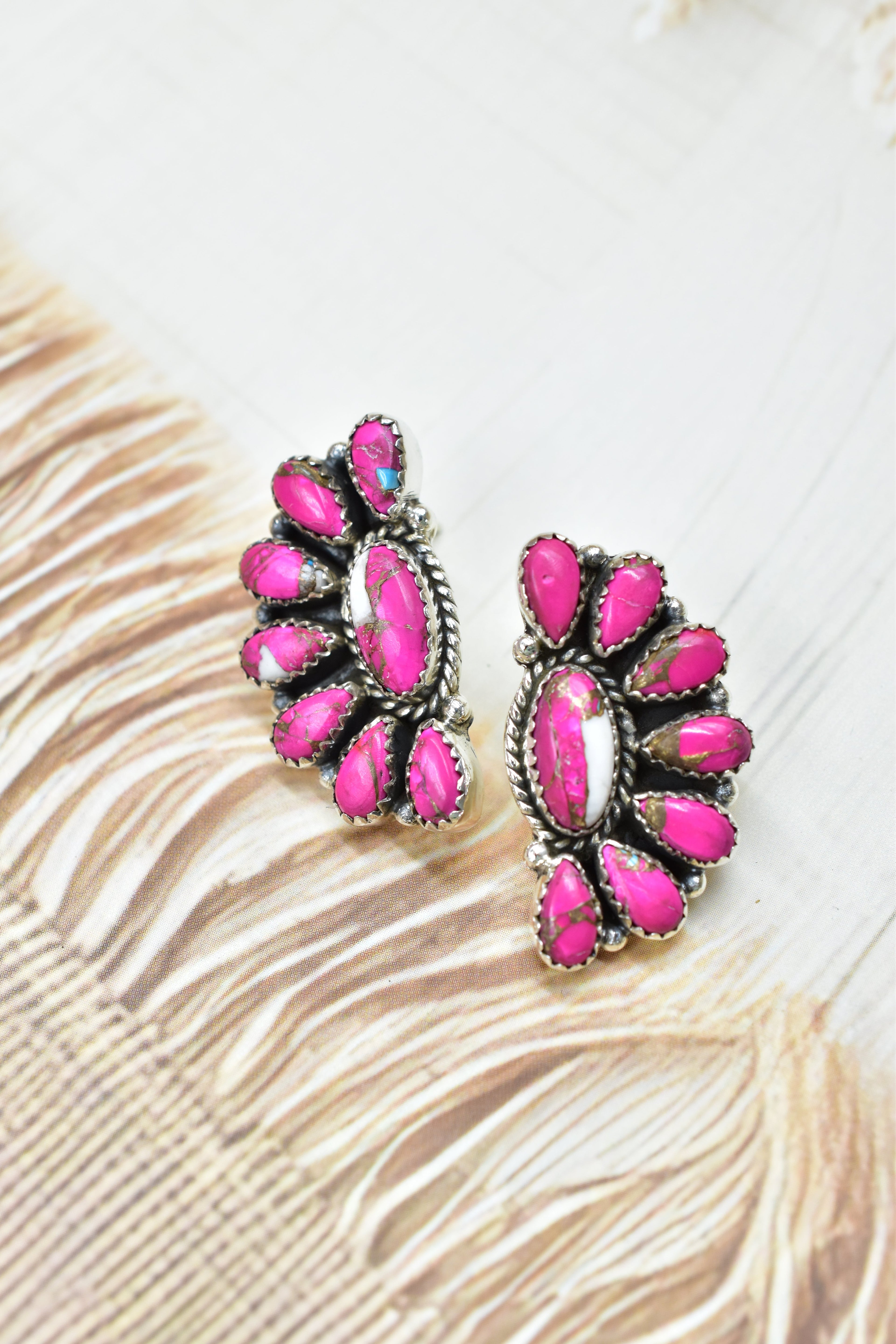 Half Cluster Kandy Stone Stud Earrings-Earrings-Krush Kandy, Women's Online Fashion Boutique Located in Phoenix, Arizona (Scottsdale Area)