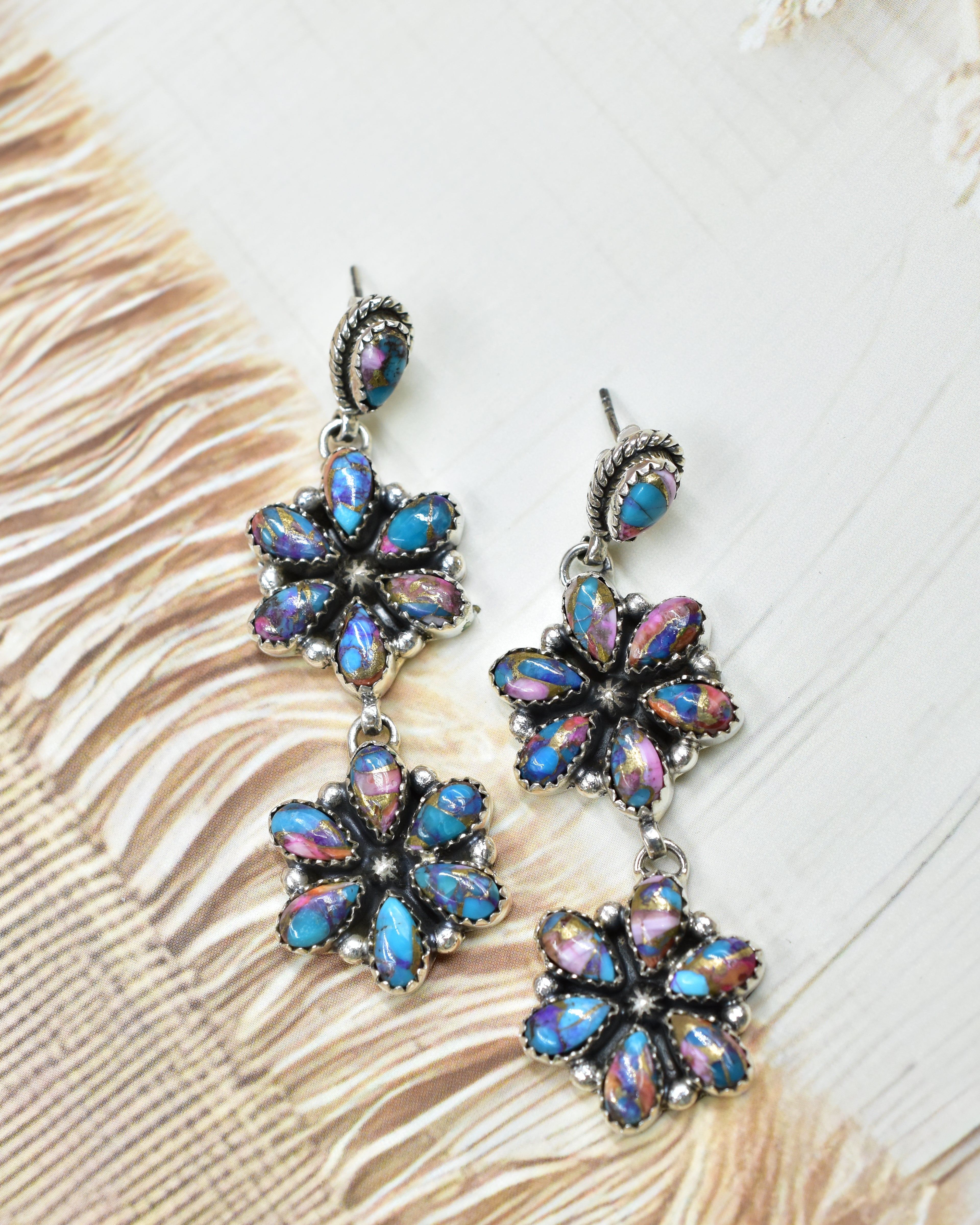 Serenity's Cluster Stone Drop Earrings-Earrings-Krush Kandy, Women's Online Fashion Boutique Located in Phoenix, Arizona (Scottsdale Area)