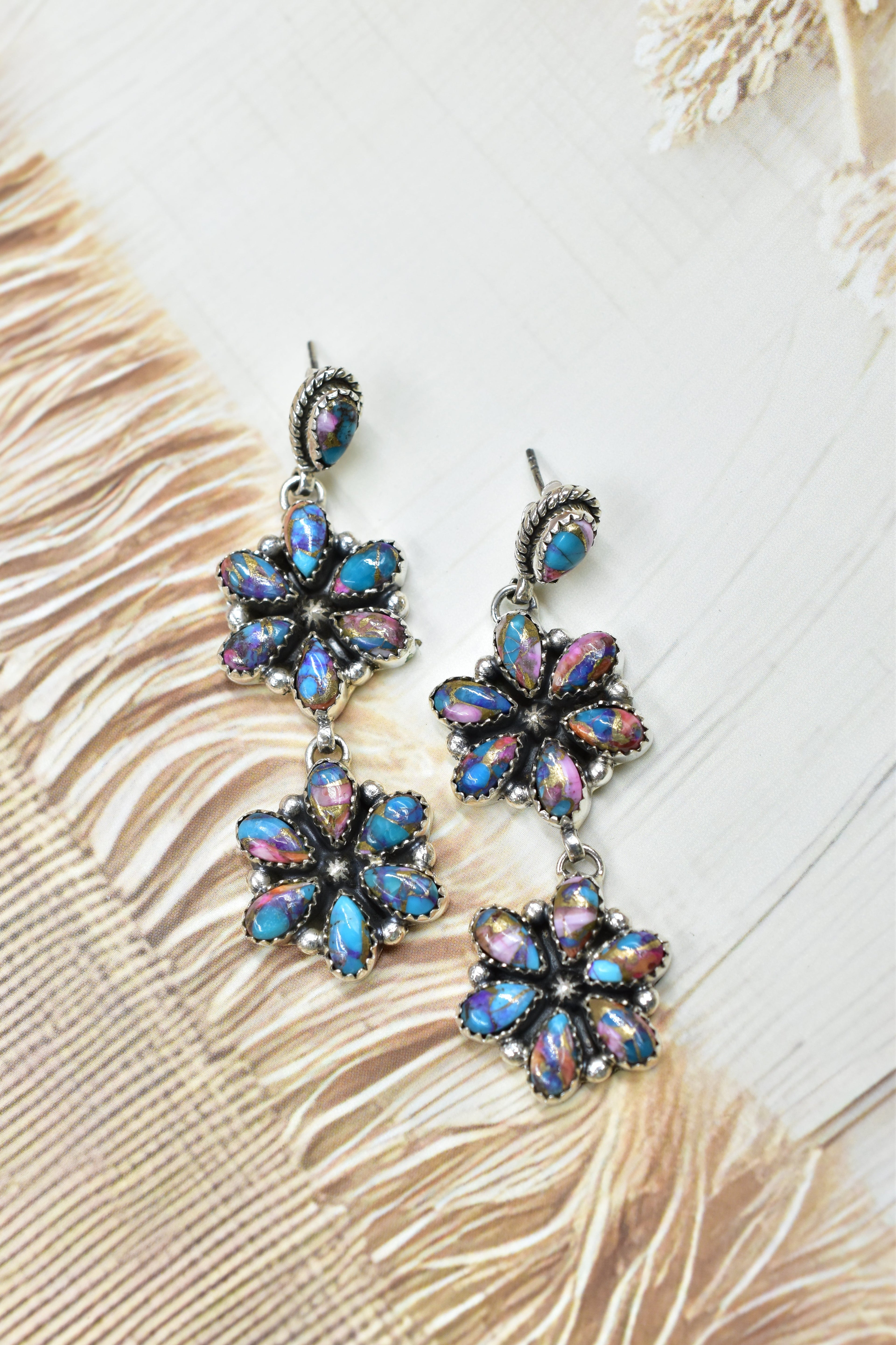 Serenity's Cluster Stone Drop Earrings-Earrings-Krush Kandy, Women's Online Fashion Boutique Located in Phoenix, Arizona (Scottsdale Area)