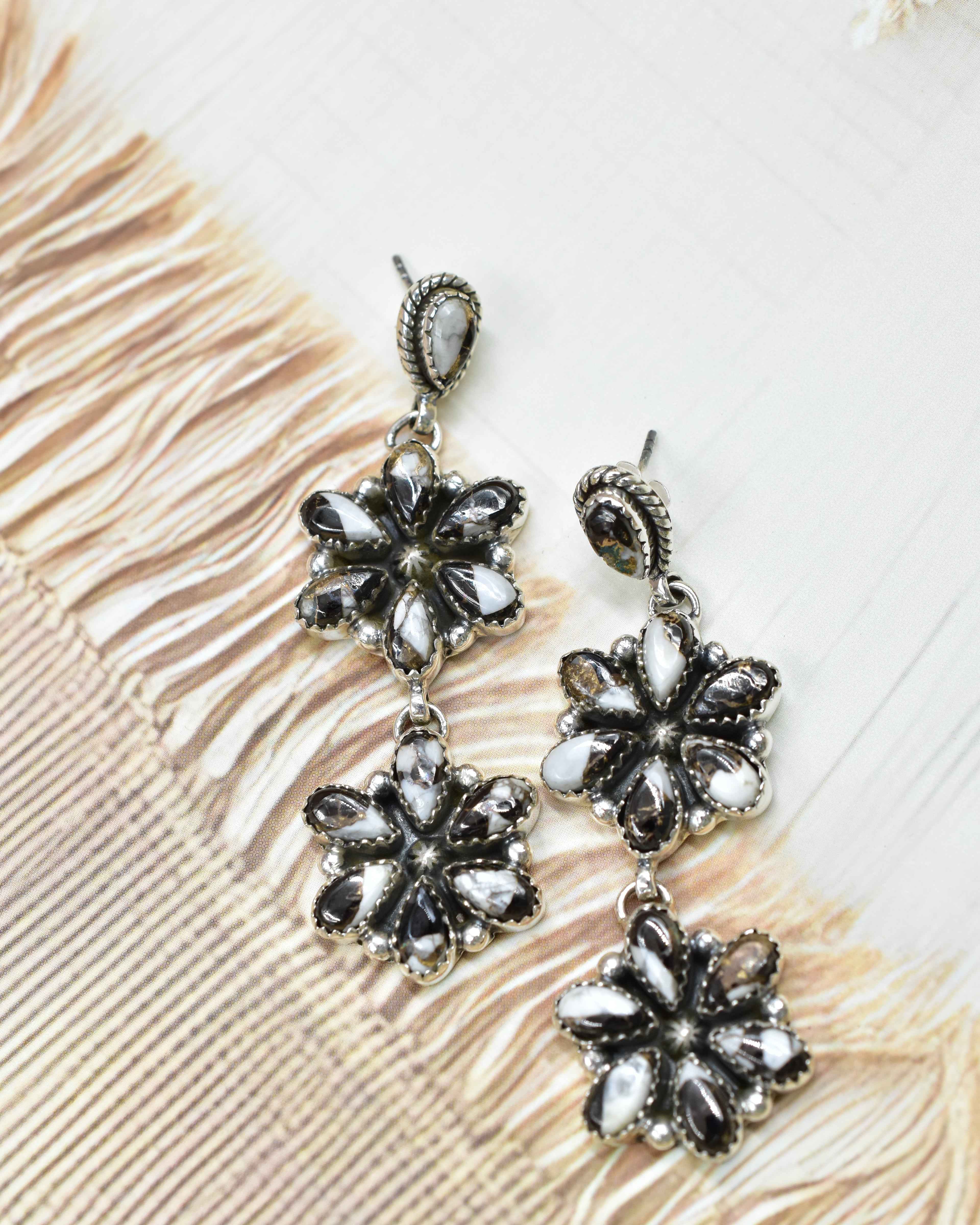 Serenity's Cluster Stone Drop Earrings-Earrings-Krush Kandy, Women's Online Fashion Boutique Located in Phoenix, Arizona (Scottsdale Area)