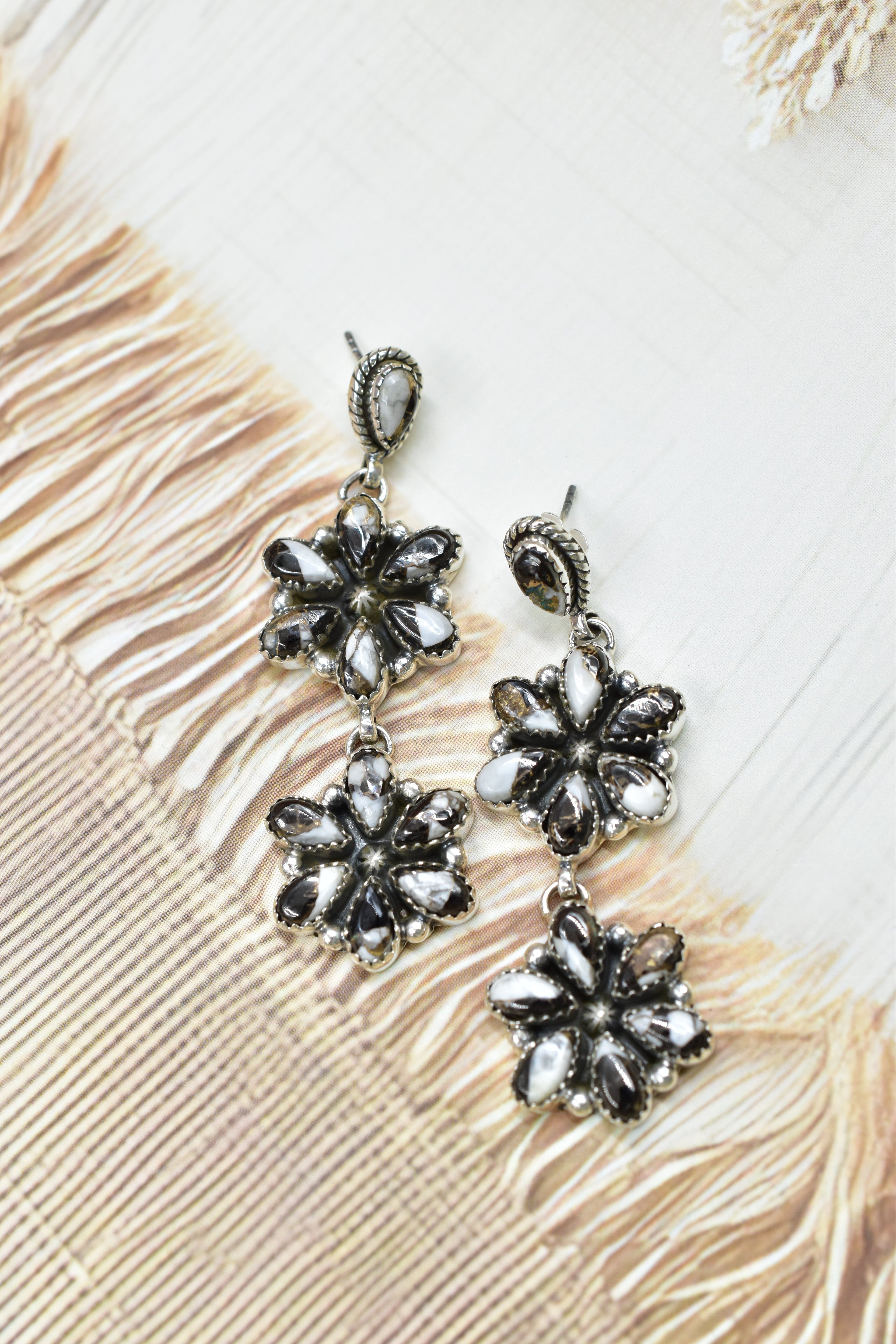 Serenity's Cluster Stone Drop Earrings-Earrings-Krush Kandy, Women's Online Fashion Boutique Located in Phoenix, Arizona (Scottsdale Area)