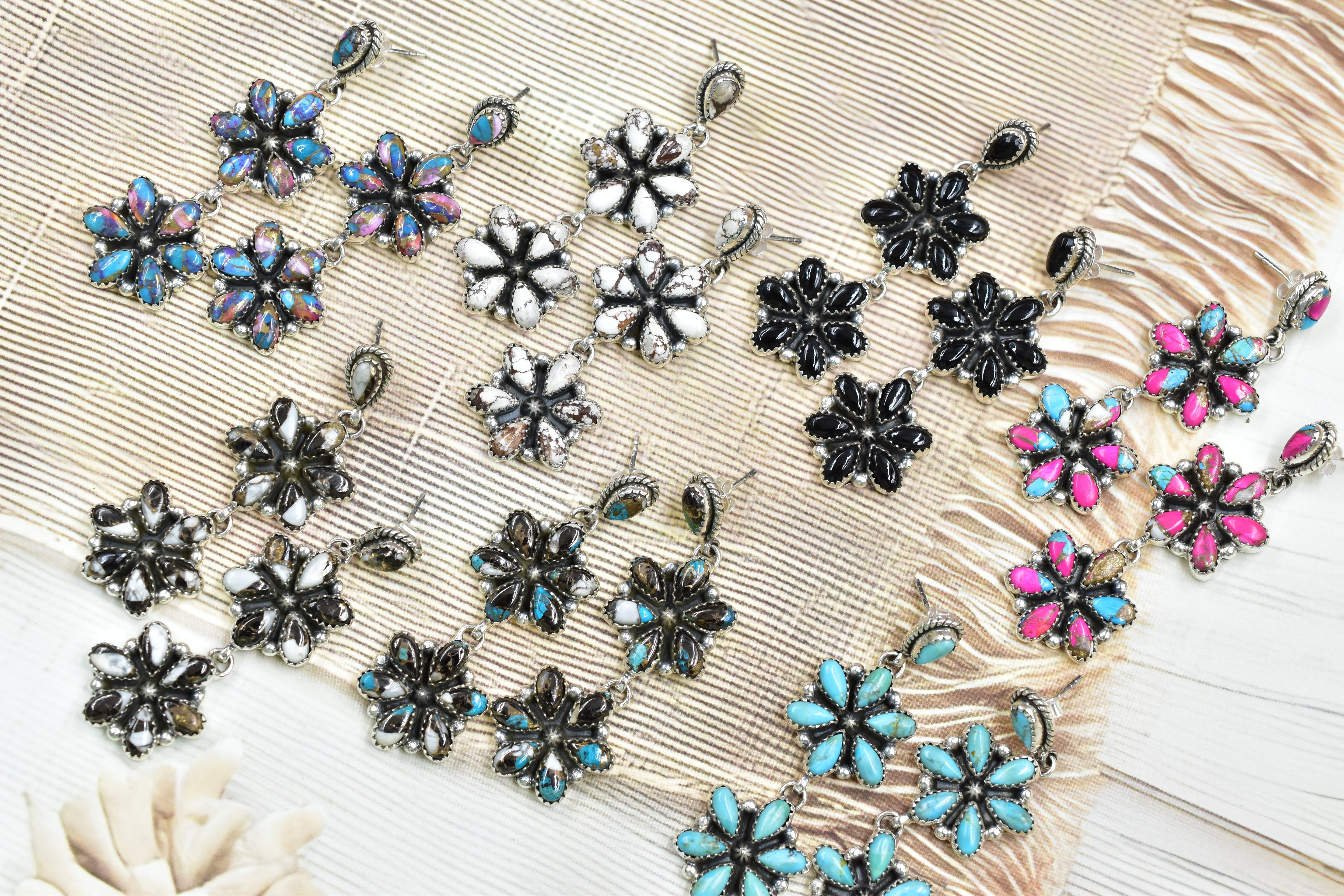 Serenity's Cluster Stone Drop Earrings-Earrings-Krush Kandy, Women's Online Fashion Boutique Located in Phoenix, Arizona (Scottsdale Area)