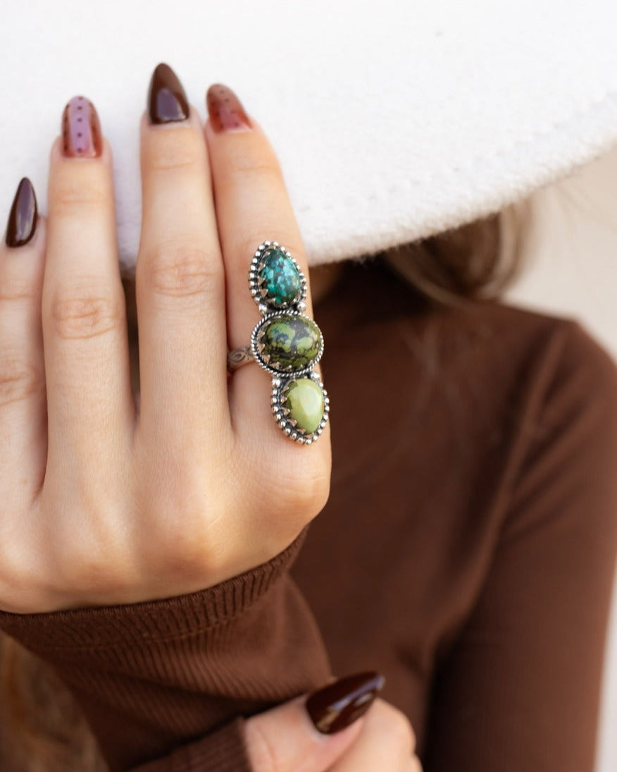 Desert Sage Green Triple Stone Adjustable Ring.jpeg
