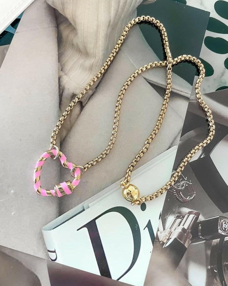 Enamel Heart Magnetic Necklace-Necklaces-Krush Kandy, Women's Online Fashion Boutique Located in Phoenix, Arizona (Scottsdale Area)