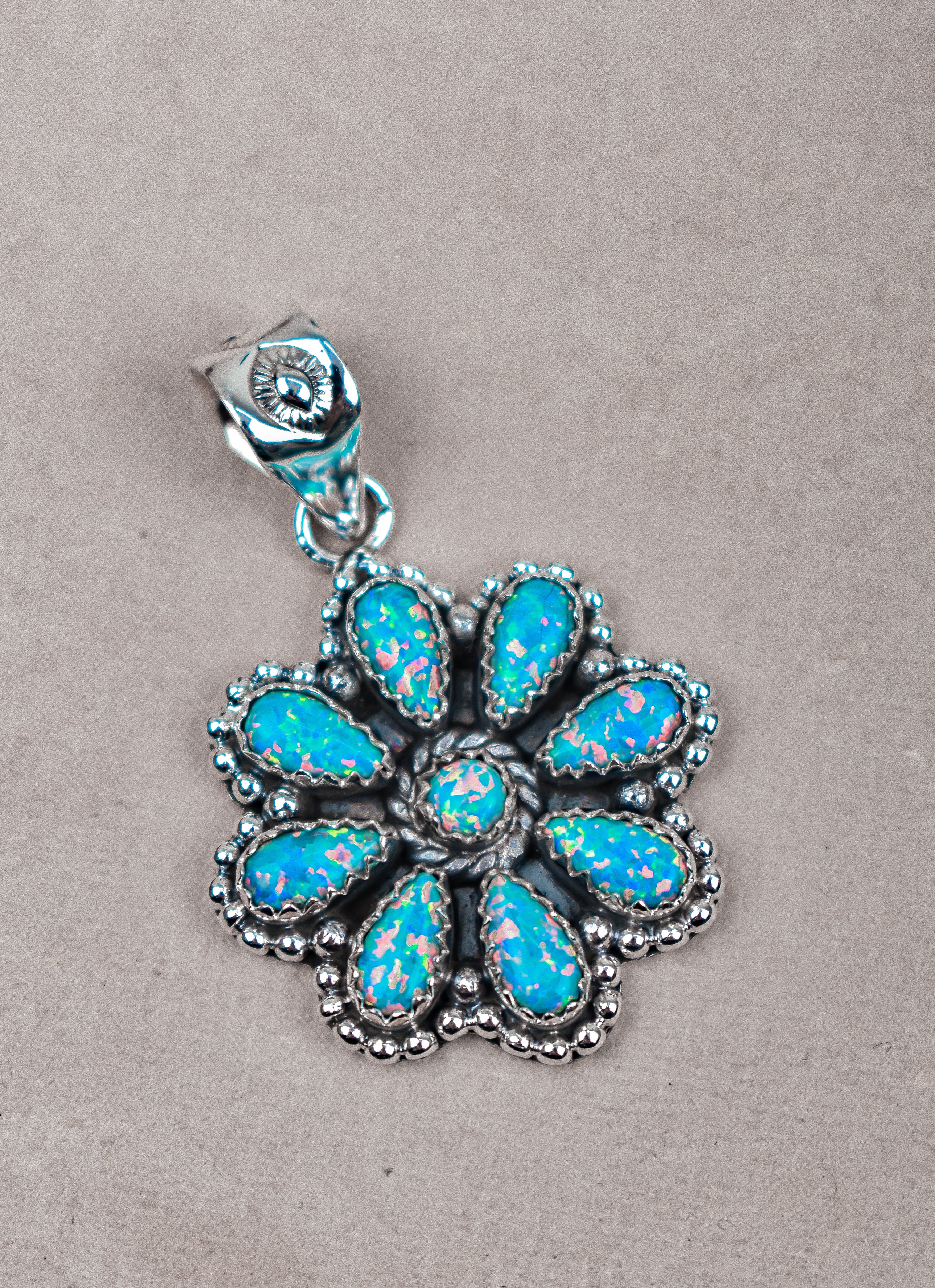 Silver Blossom Gem Pendant-Pendant Necklaces-Krush Kandy, Women's Online Fashion Boutique Located in Phoenix, Arizona (Scottsdale Area)