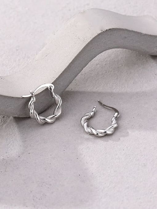 Sterling Silver Twist Geometric Minimalist Hoop Earrings-Earrings-Krush Kandy, Women's Online Fashion Boutique Located in Phoenix, Arizona (Scottsdale Area)