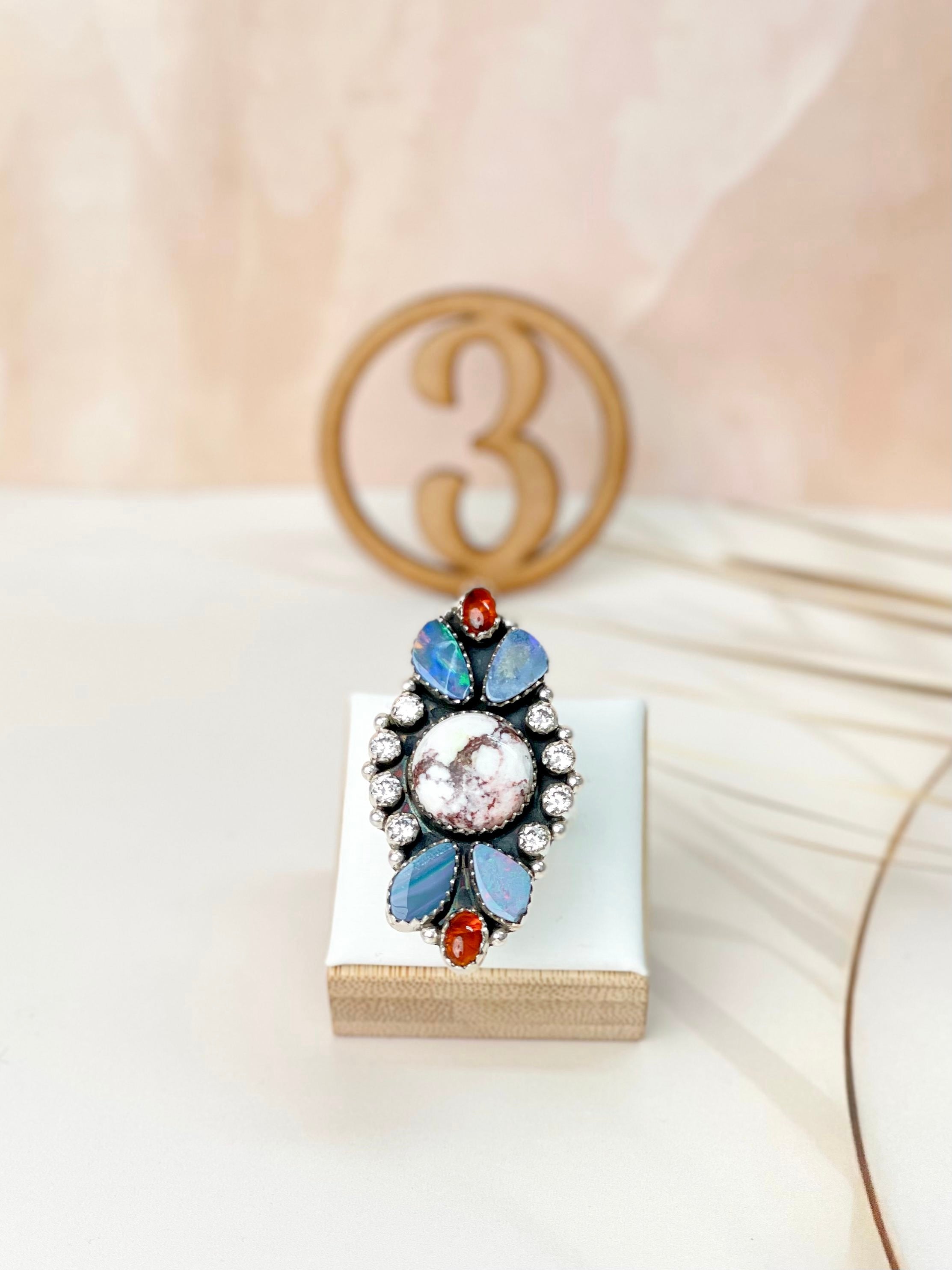 Australian Opal, Amber & Wild Horse Mixed Rings 25-Rings-Krush Kandy, Women's Online Fashion Boutique Located in Phoenix, Arizona (Scottsdale Area)