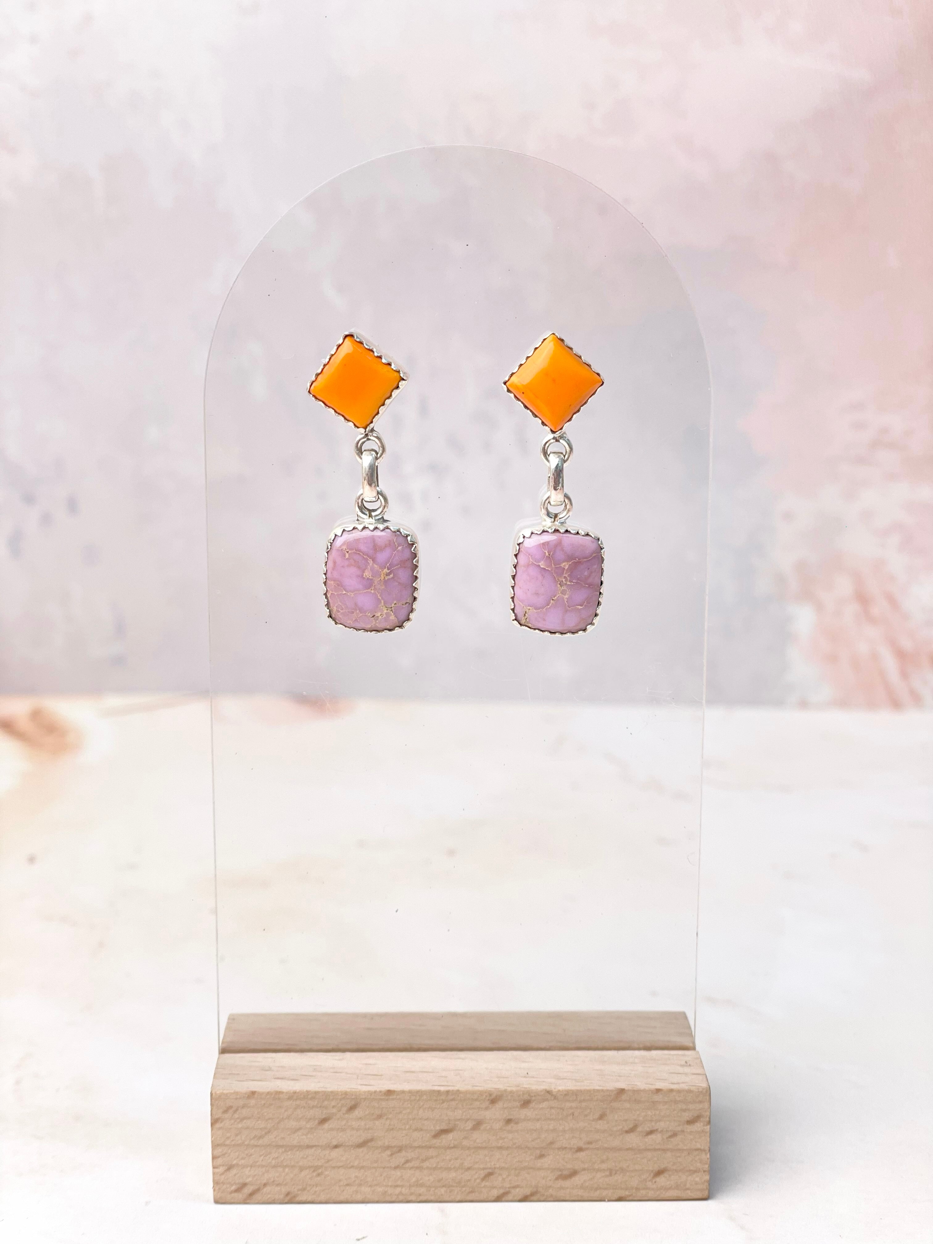 Rosarita Mixed Gem One of a Kind Earrings-Earrings-Krush Kandy, Women's Online Fashion Boutique Located in Phoenix, Arizona (Scottsdale Area)