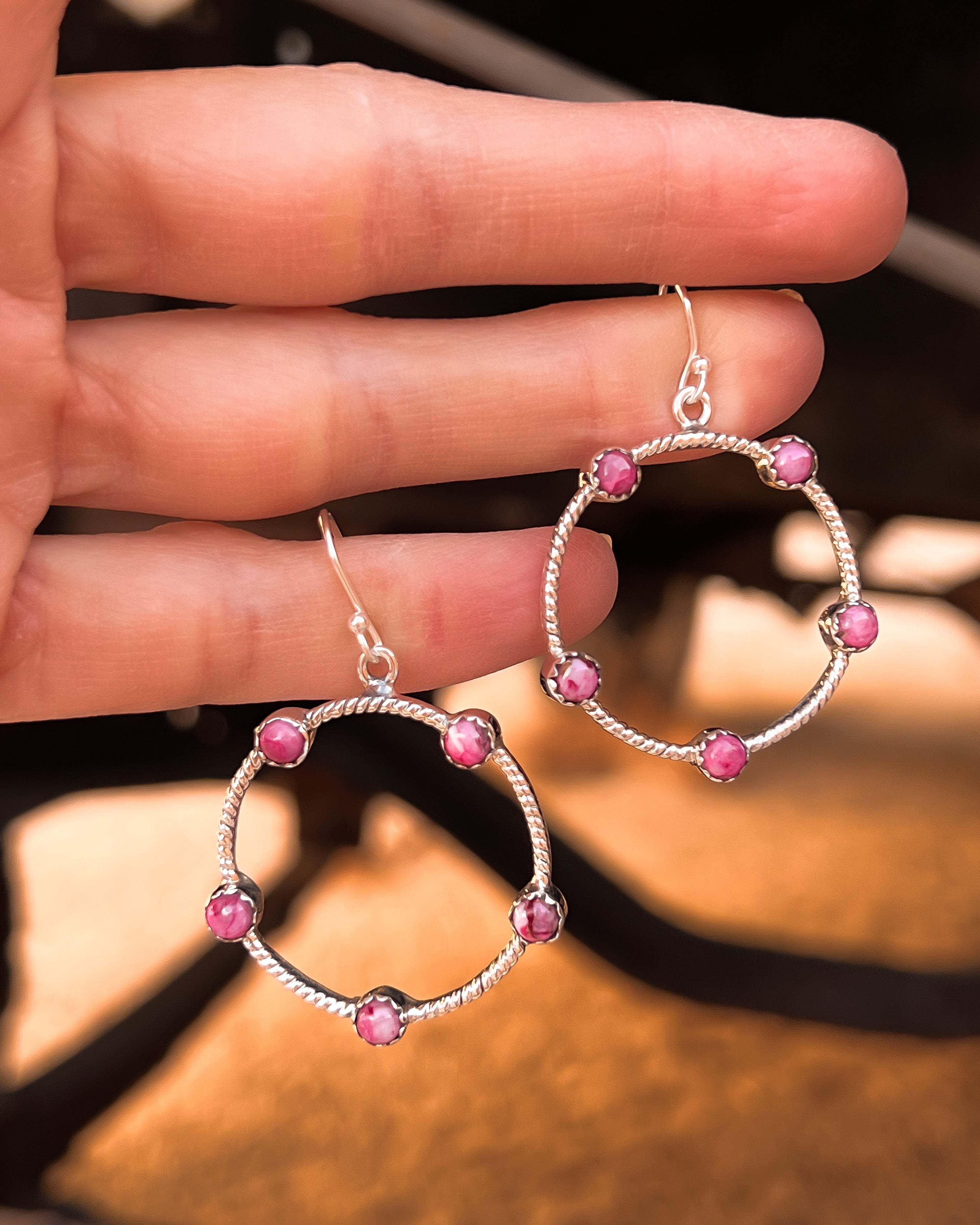 Twisted Rope Stone Hoop Earrings-Hoop Earrings-Krush Kandy, Women's Online Fashion Boutique Located in Phoenix, Arizona (Scottsdale Area)