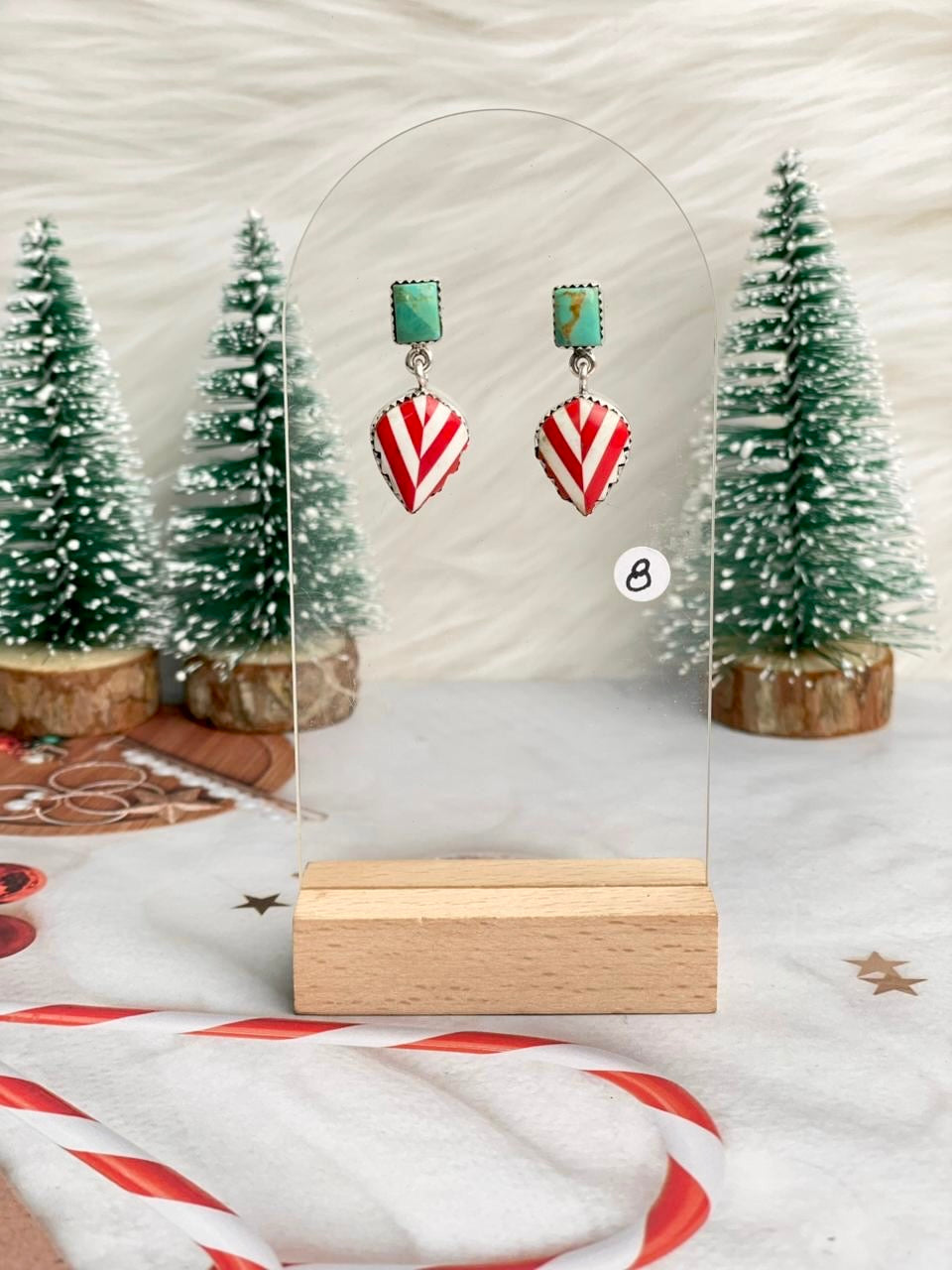 Holly Jolly Red & White Christmas Earrings-Earrings-Krush Kandy, Women's Online Fashion Boutique Located in Phoenix, Arizona (Scottsdale Area)