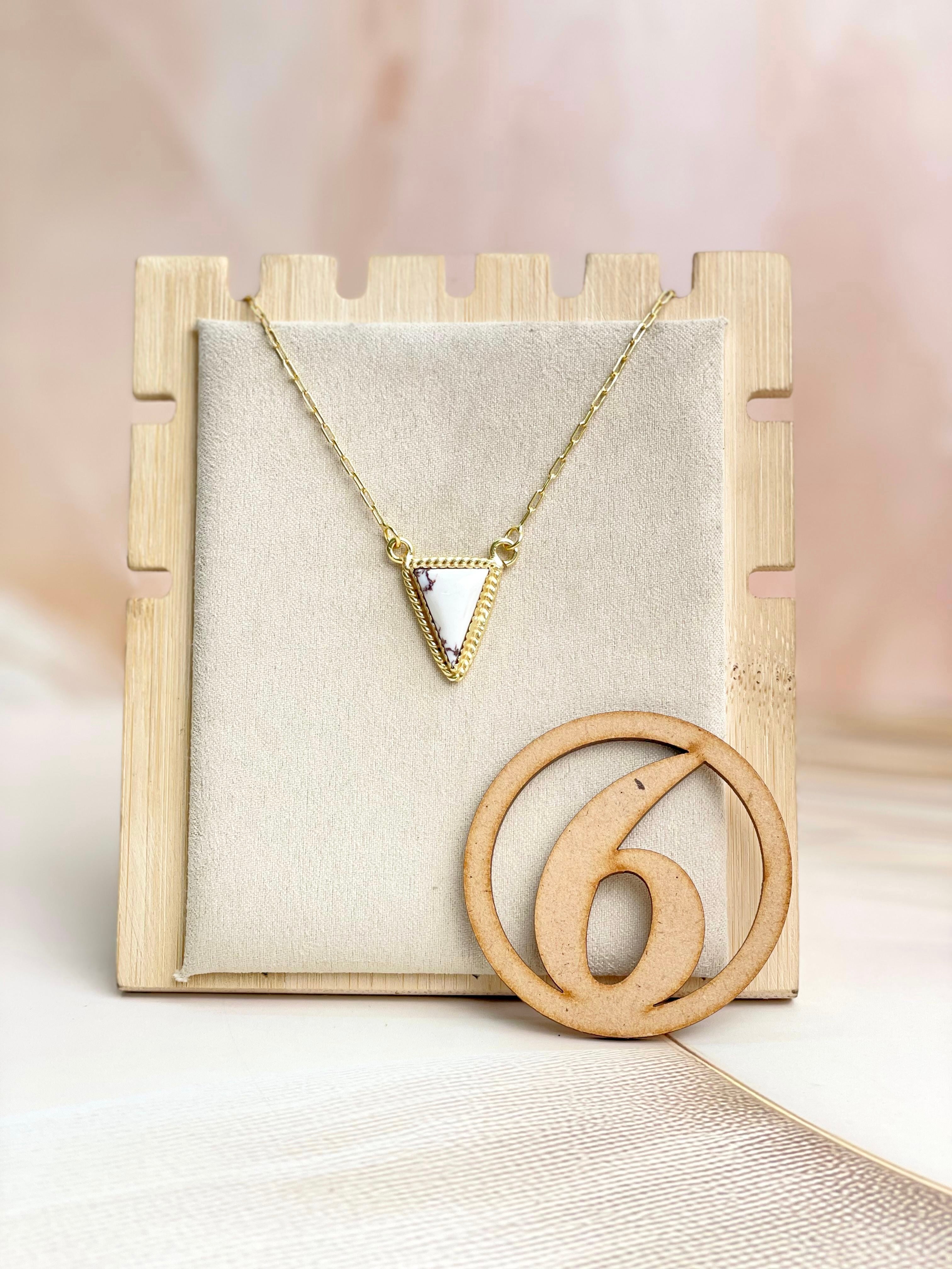 Krushed Gold & Stone Slab Geometric Necklace-Necklaces-Krush Kandy, Women's Online Fashion Boutique Located in Phoenix, Arizona (Scottsdale Area)