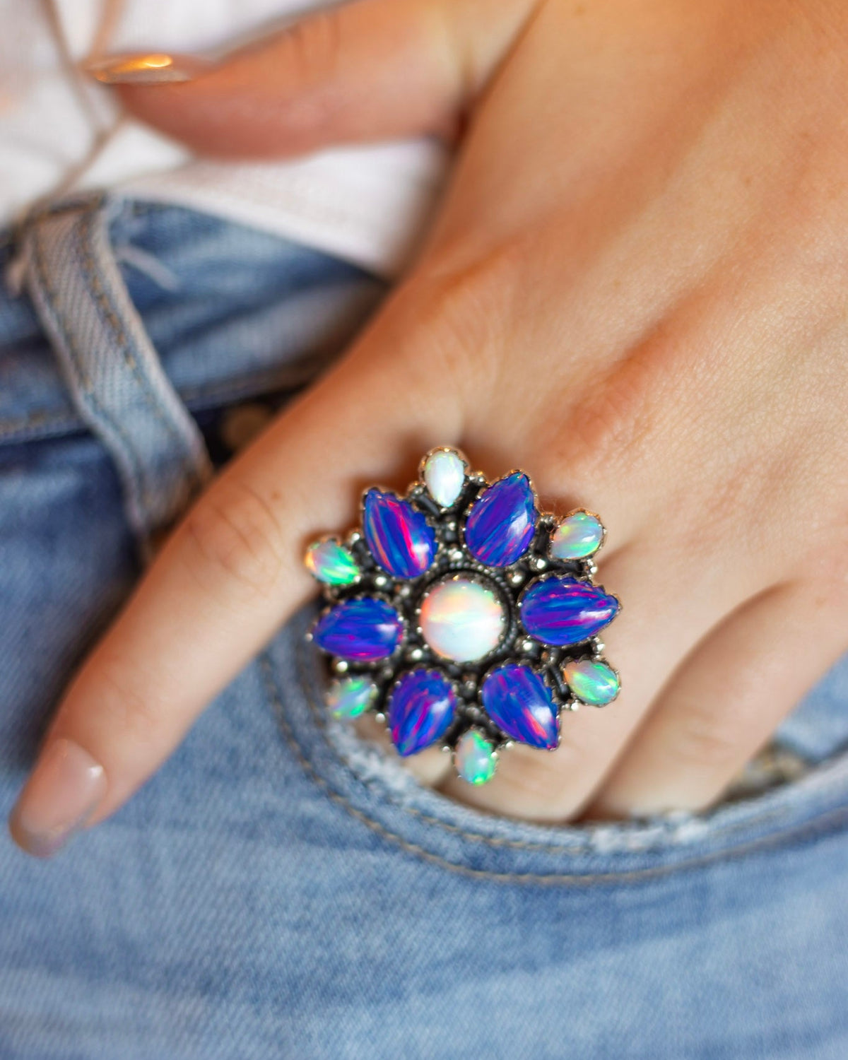 Electric Aurora Blue & Iridescent Opal Statement Ring S.NO 7.jpeg
