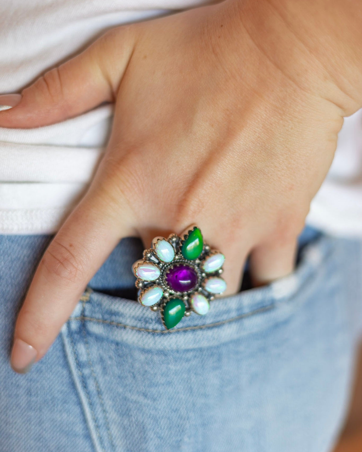Emerald Violet Opal Blossom Statement Ring S.NO 5.jpeg