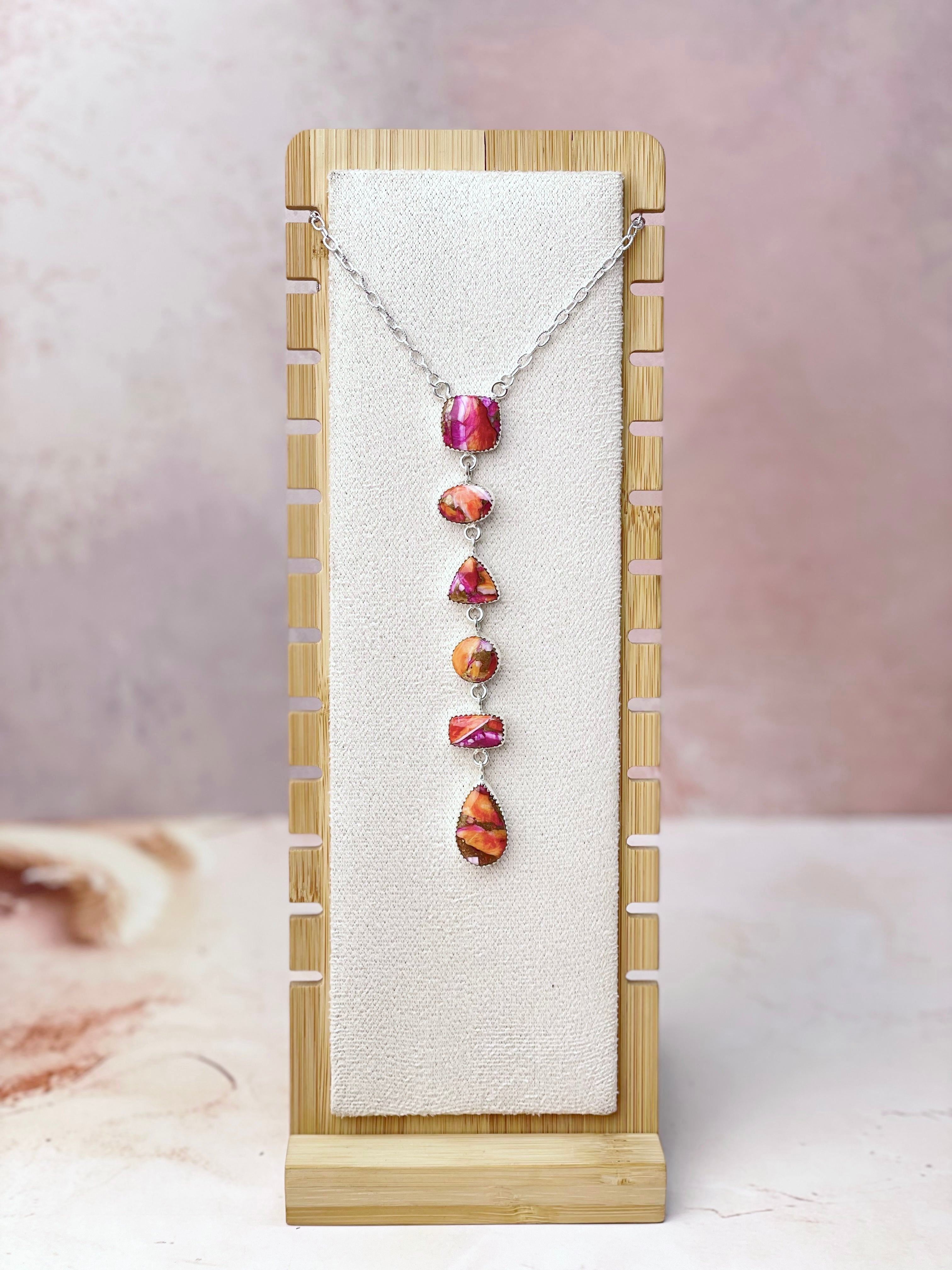 Star Burst Slab Stone Long Lariat Necklace-Necklaces-Krush Kandy, Women's Online Fashion Boutique Located in Phoenix, Arizona (Scottsdale Area)