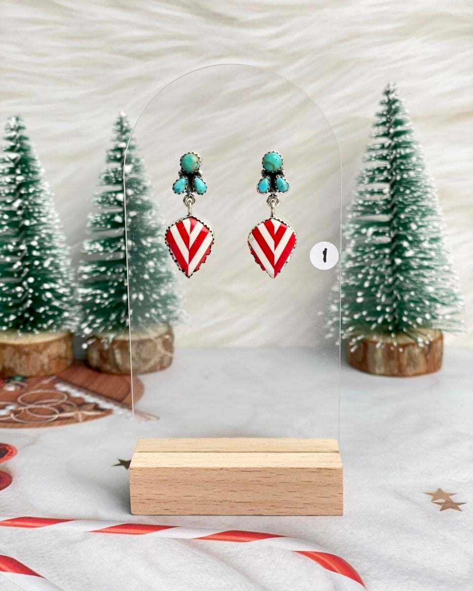 Holly Jolly Red & White Christmas Earrings-Earrings-Krush Kandy, Women's Online Fashion Boutique Located in Phoenix, Arizona (Scottsdale Area)