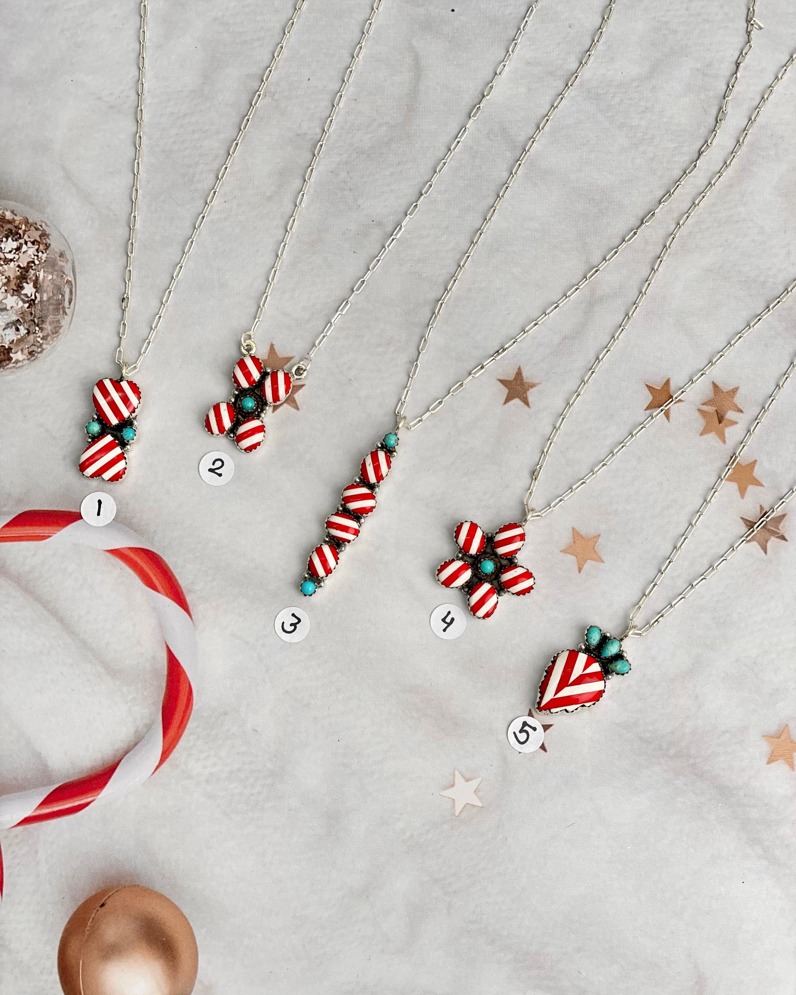Holly Jolly Red & White Christmas Necklaces-Necklaces-Krush Kandy, Women's Online Fashion Boutique Located in Phoenix, Arizona (Scottsdale Area)