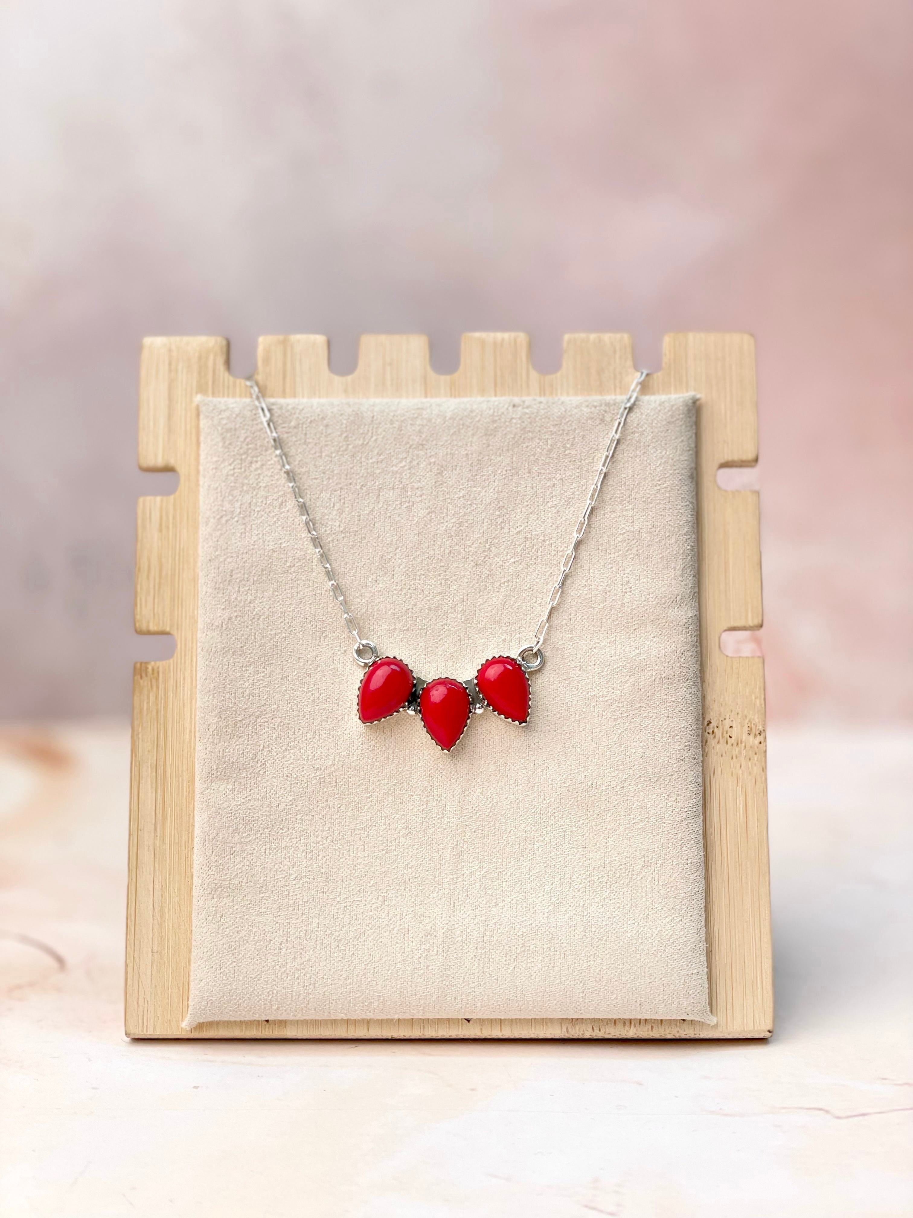 Three Pear Red Rosarita Necklace-Necklaces-Krush Kandy, Women's Online Fashion Boutique Located in Phoenix, Arizona (Scottsdale Area)