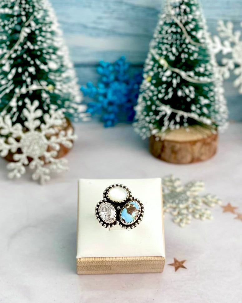 Winter Frost Golden Hills Ring Cluster-Rings-Krush Kandy, Women's Online Fashion Boutique Located in Phoenix, Arizona (Scottsdale Area)