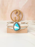 White Buffalo & Turquoise Slab Cuffs Bno. 8-Bracelets-Krush Kandy, Women's Online Fashion Boutique Located in Phoenix, Arizona (Scottsdale Area)