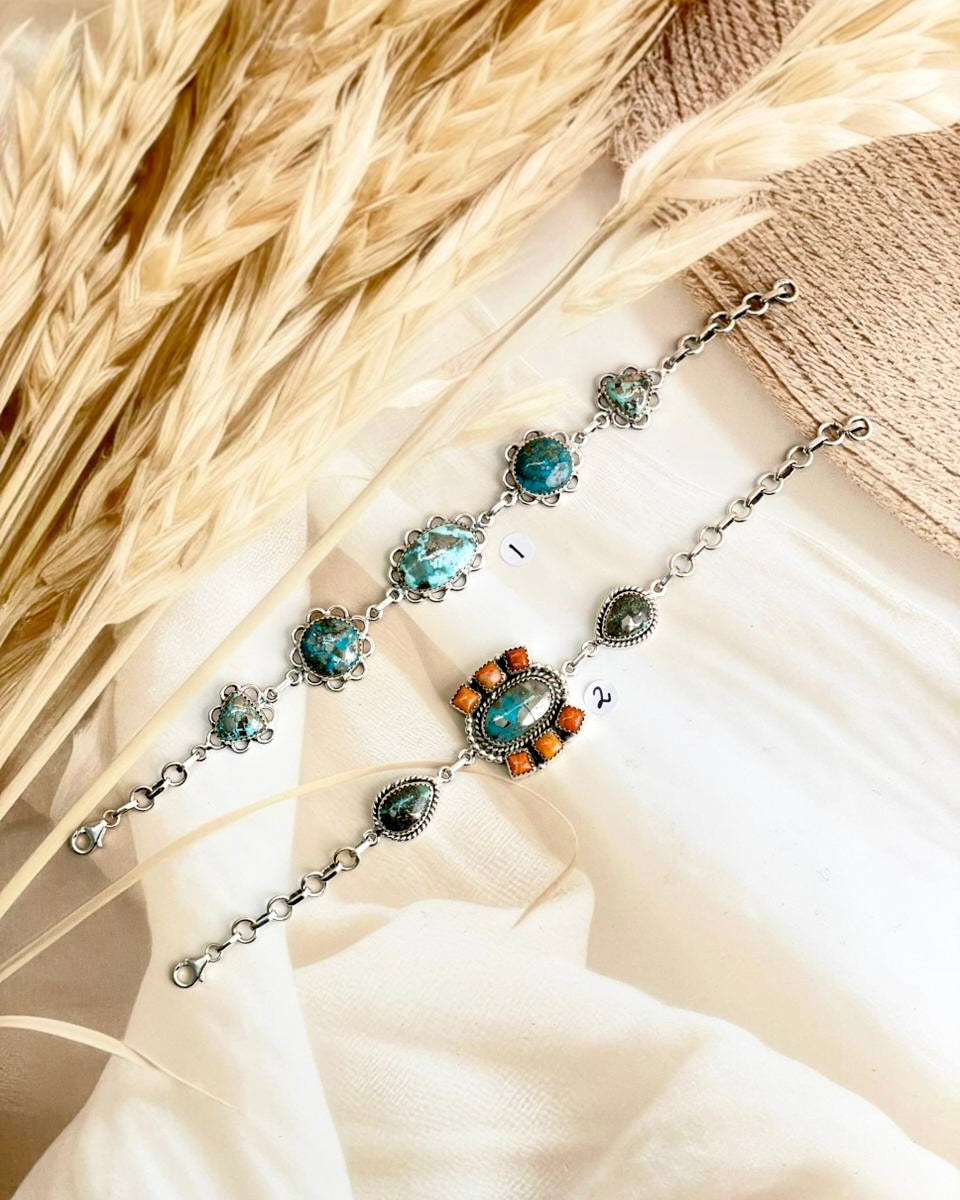 Persian Turquoise & Orange Mohave Bracelets-Bracelets-Krush Kandy, Women's Online Fashion Boutique Located in Phoenix, Arizona (Scottsdale Area)