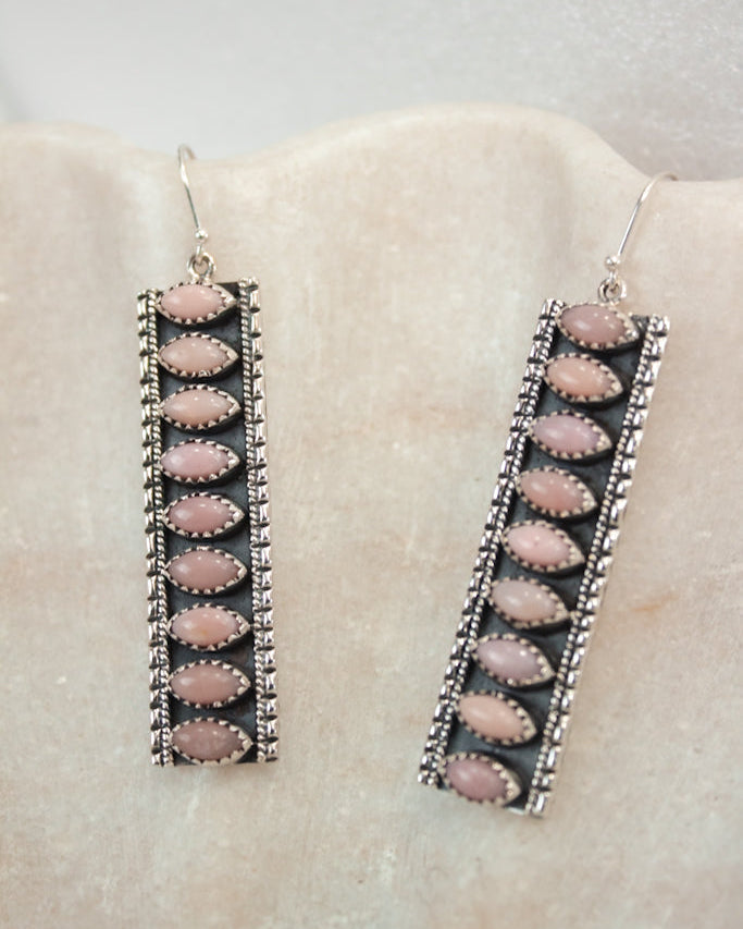 Showstopper Stone Bar Earrings-Drop Earrings-Krush Kandy, Women's Online Fashion Boutique Located in Phoenix, Arizona (Scottsdale Area)