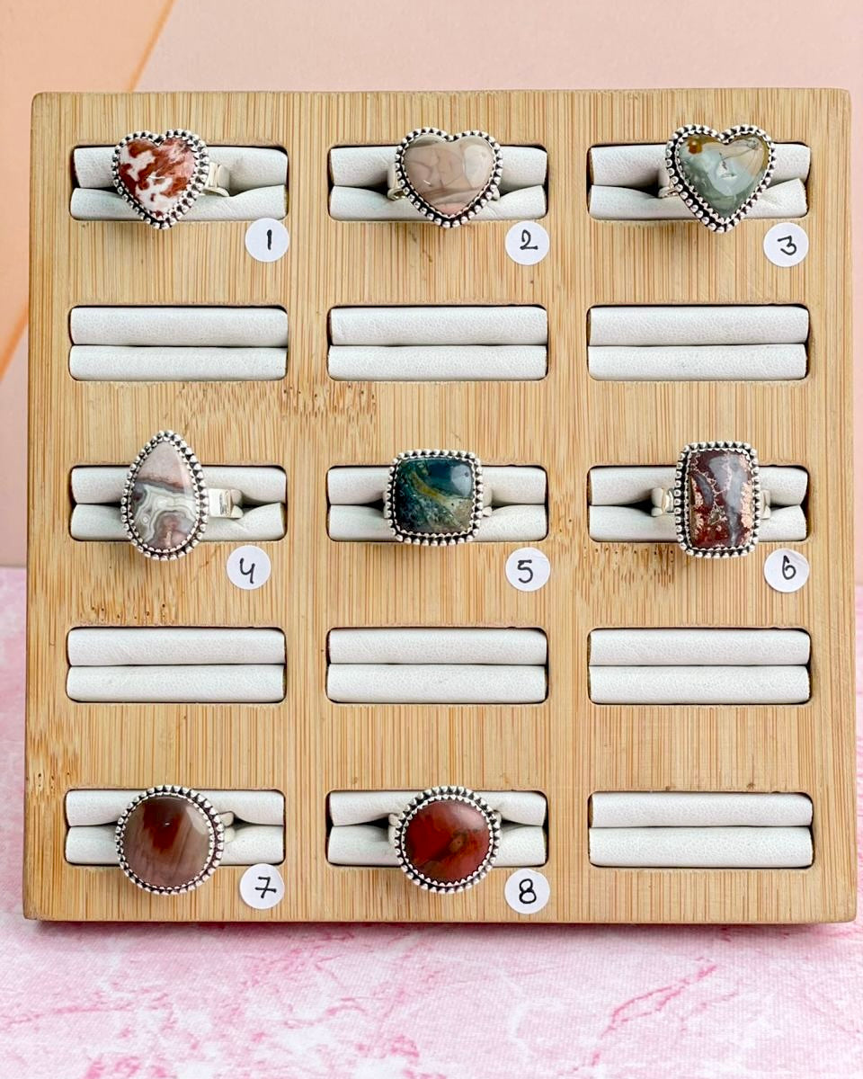 Mixed Stone Slab Rings-Rings-Krush Kandy, Women's Online Fashion Boutique Located in Phoenix, Arizona (Scottsdale Area)