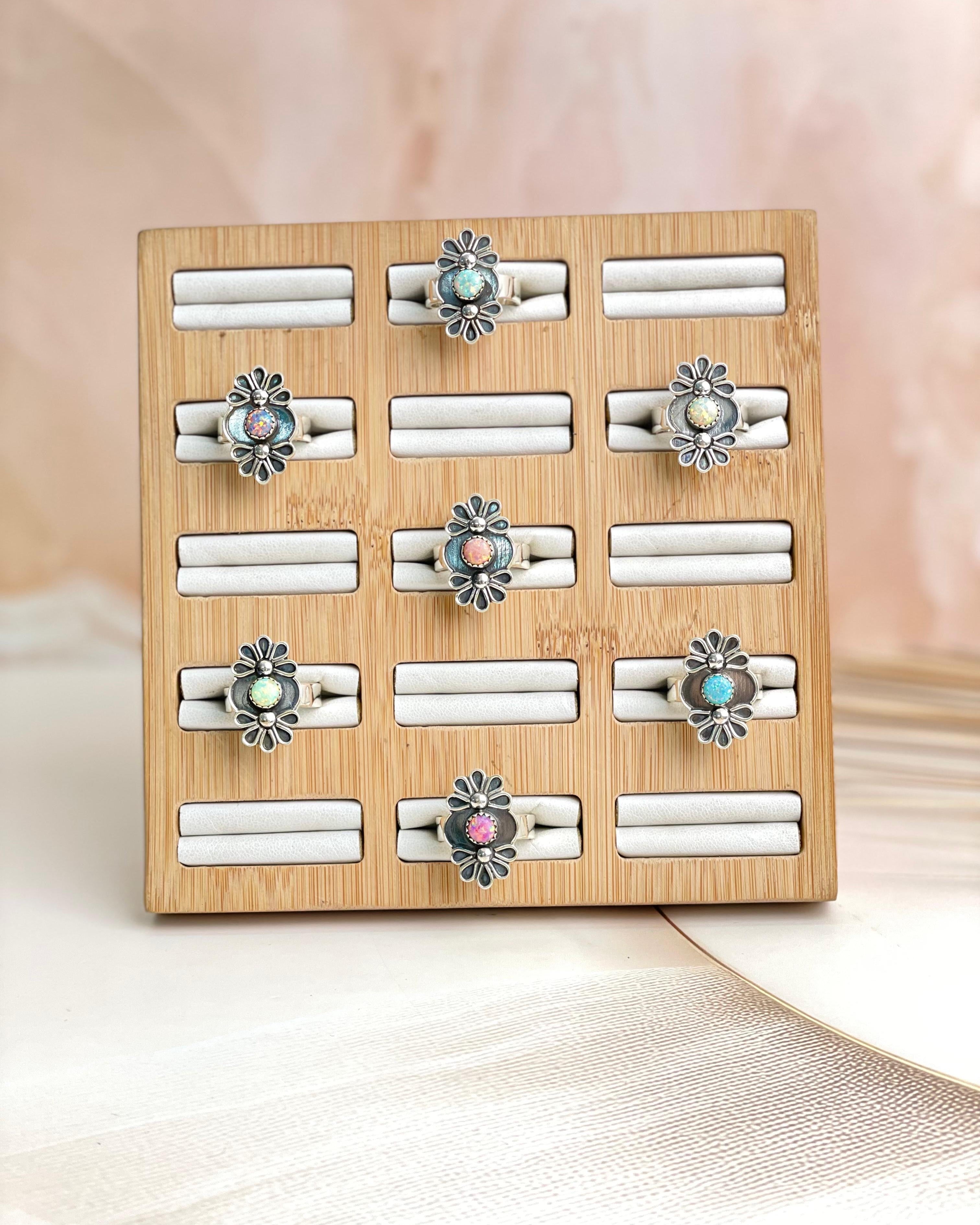 Double Daisy Multi Opal Ring-Rings-Krush Kandy, Women's Online Fashion Boutique Located in Phoenix, Arizona (Scottsdale Area)