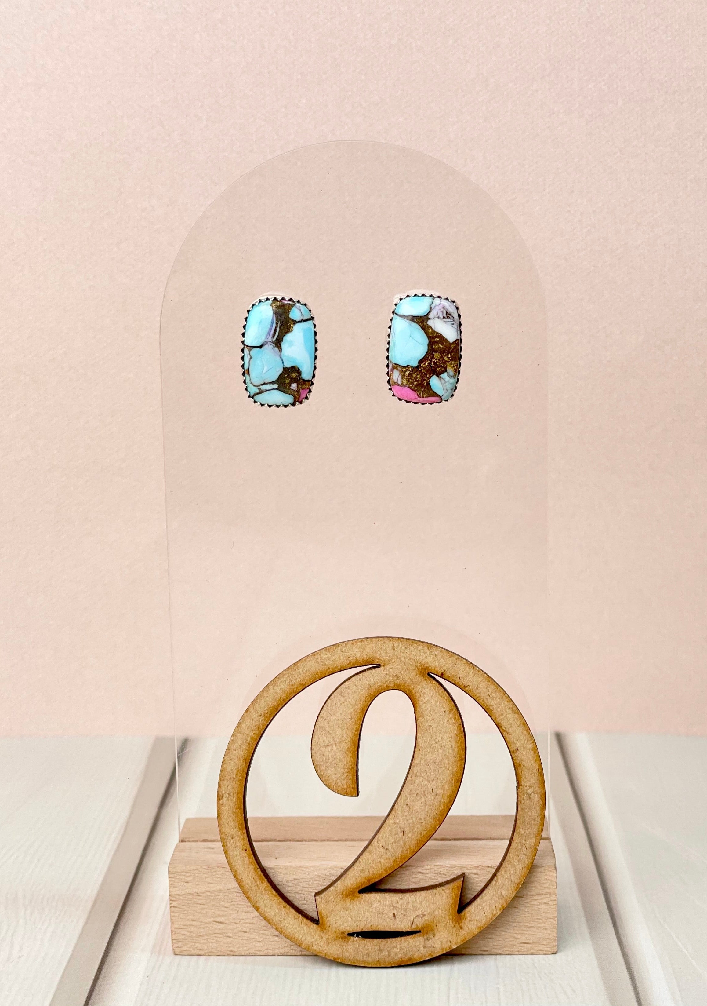 Cotton Candy Slab Studs Bno. 29-Earrings-Krush Kandy, Women's Online Fashion Boutique Located in Phoenix, Arizona (Scottsdale Area)