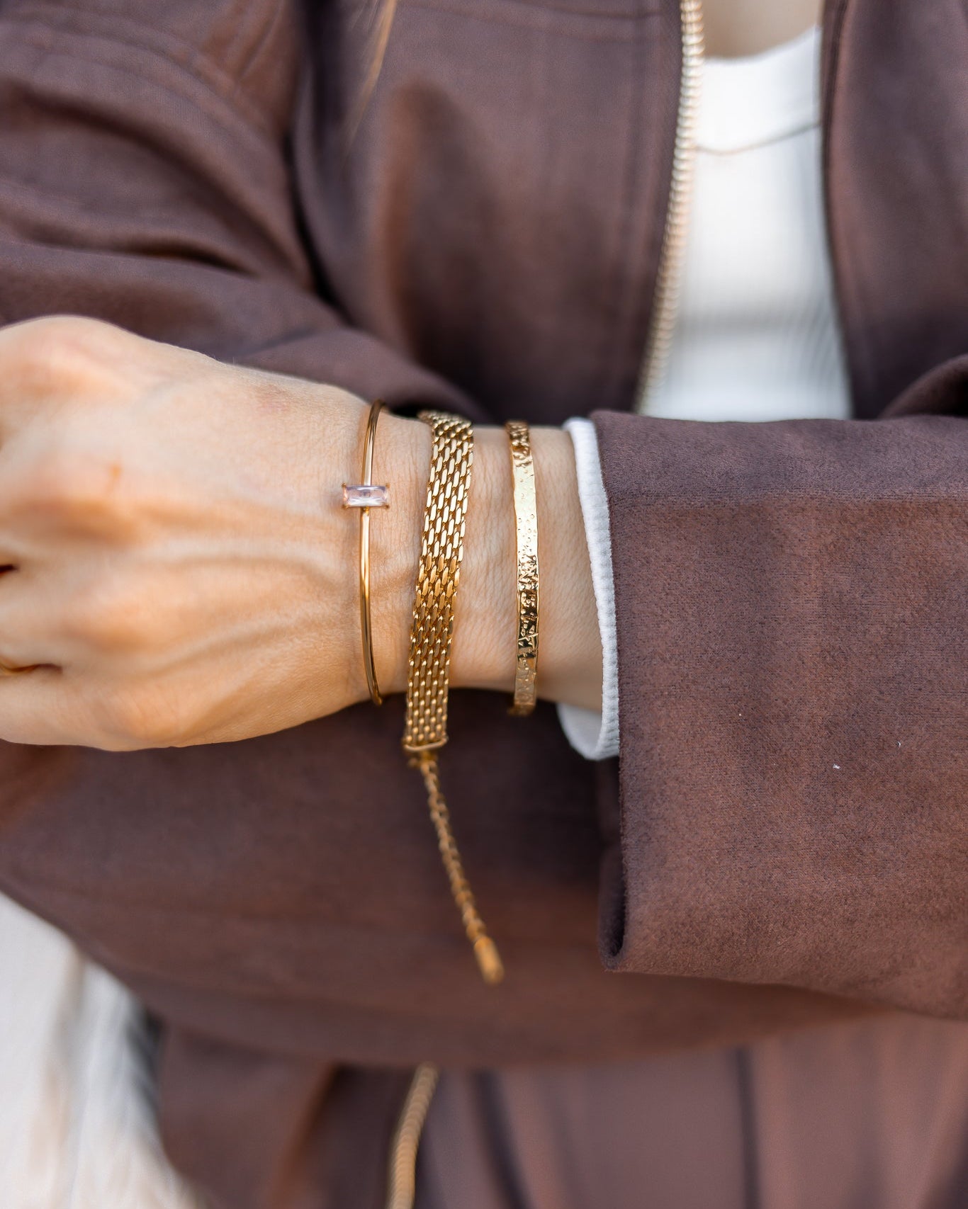 Stainless Steel Geometric Trend Link Bracelet-Jewelry-Krush Kandy, Women's Online Fashion Boutique Located in Phoenix, Arizona (Scottsdale Area)