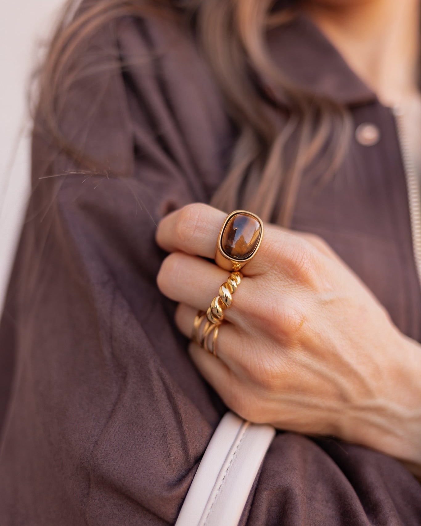 Vintage Tiger's Eye Slab Ring-Jewelry-Krush Kandy, Women's Online Fashion Boutique Located in Phoenix, Arizona (Scottsdale Area)