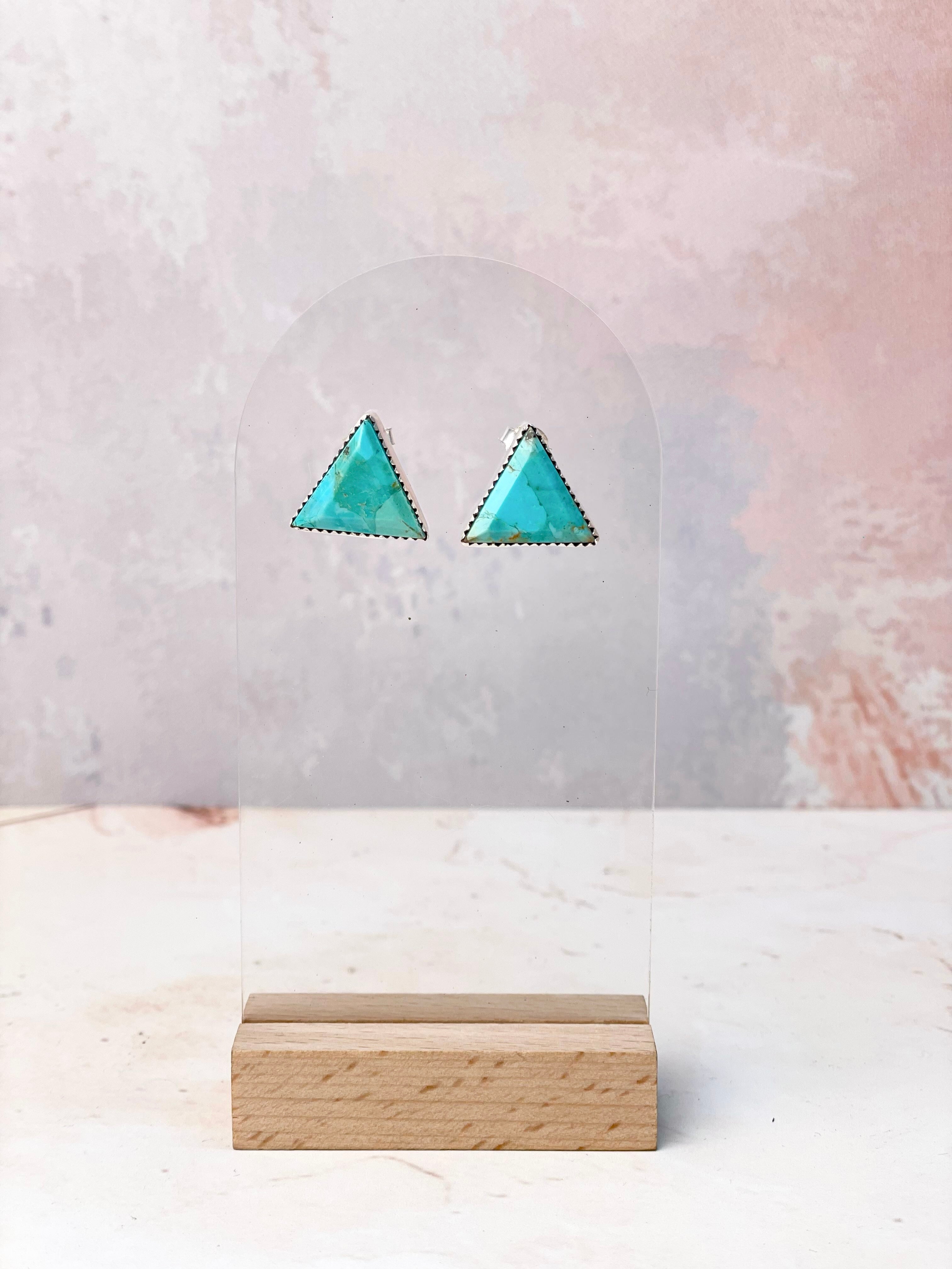 Tiffany's Triangle Single Stone Studs-Earrings-Krush Kandy, Women's Online Fashion Boutique Located in Phoenix, Arizona (Scottsdale Area)