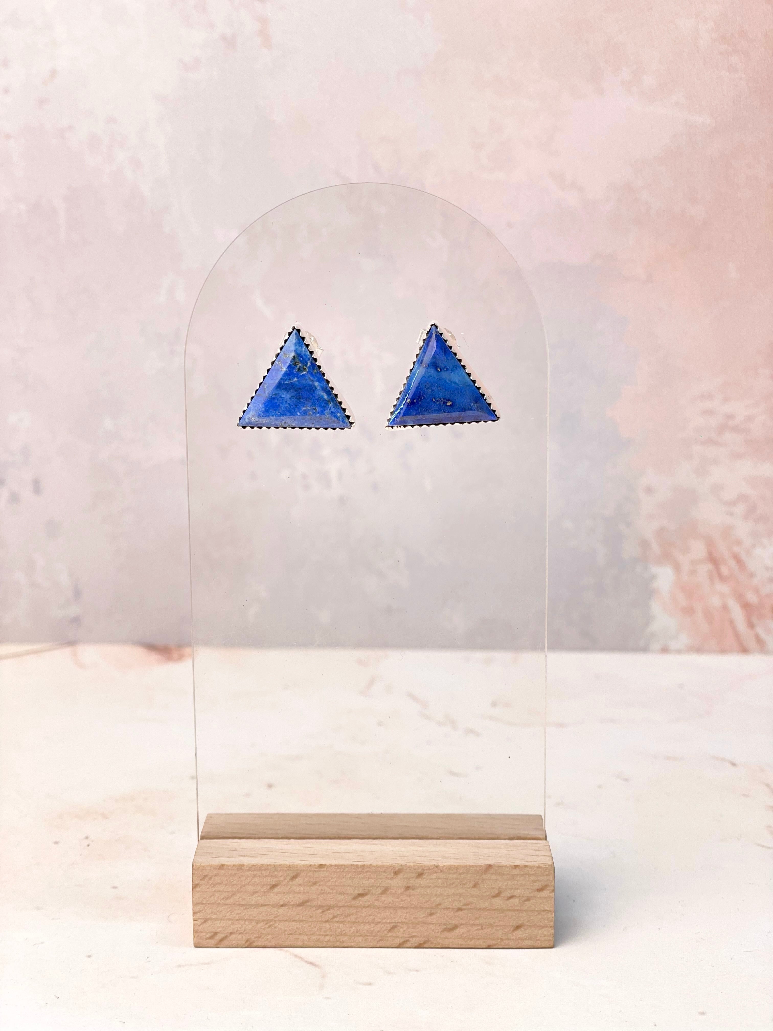 Tiffany's Triangle Single Stone Studs-Earrings-Krush Kandy, Women's Online Fashion Boutique Located in Phoenix, Arizona (Scottsdale Area)