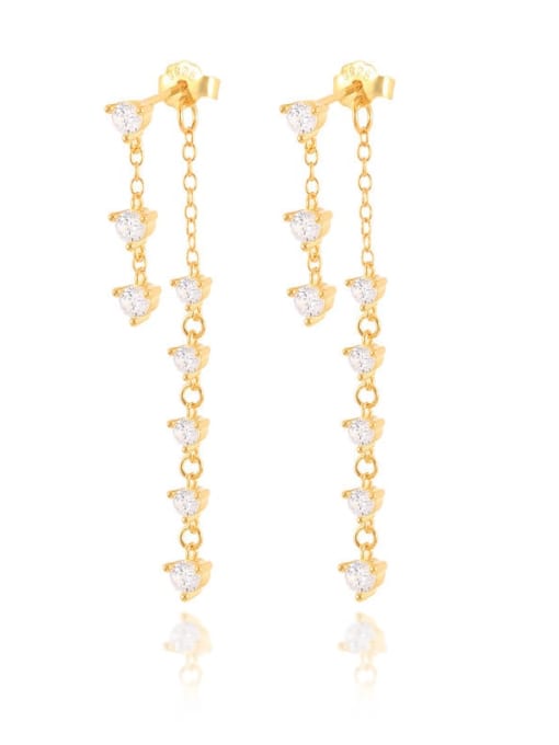 Sterling Silver Cubic Zirconia Geometric Dainty Drop Earrings-Earrings-Krush Kandy, Women's Online Fashion Boutique Located in Phoenix, Arizona (Scottsdale Area)