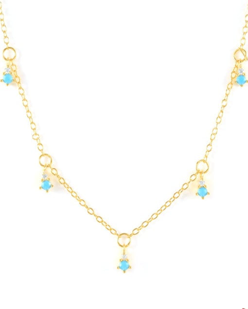 Dainty Turquoise Droplet Vintage Necklace-Necklaces-Krush Kandy, Women's Online Fashion Boutique Located in Phoenix, Arizona (Scottsdale Area)