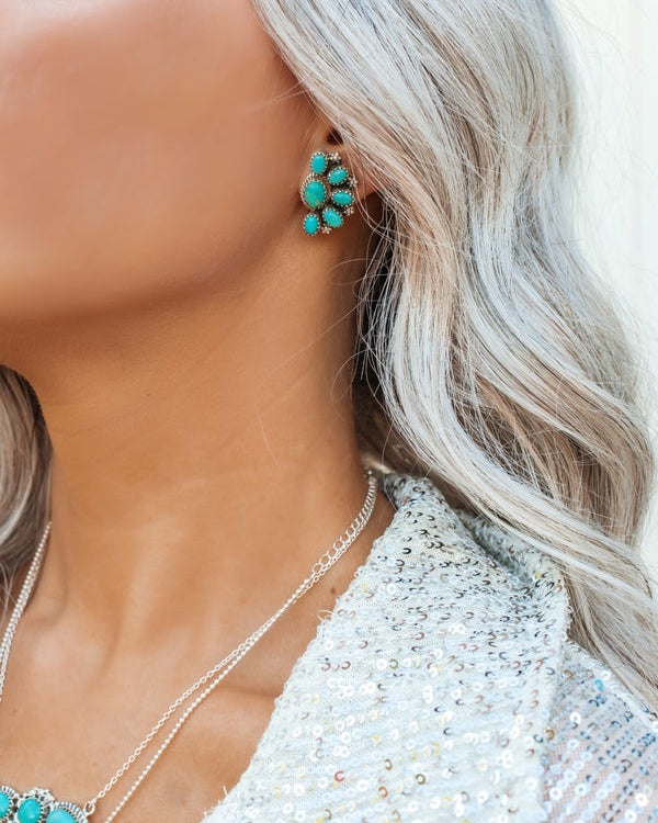 Cute Little Half Cluster Blossom Earrings-Stud Earrings-Krush Kandy, Women's Online Fashion Boutique Located in Phoenix, Arizona (Scottsdale Area)
