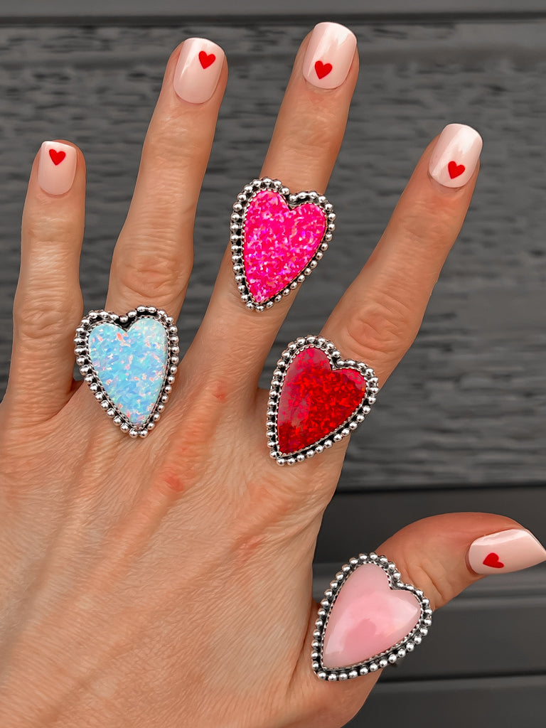 Long Heart Sterling Silver Ring-Statement Rings-Krush Kandy, Women's Online Fashion Boutique Located in Phoenix, Arizona (Scottsdale Area)