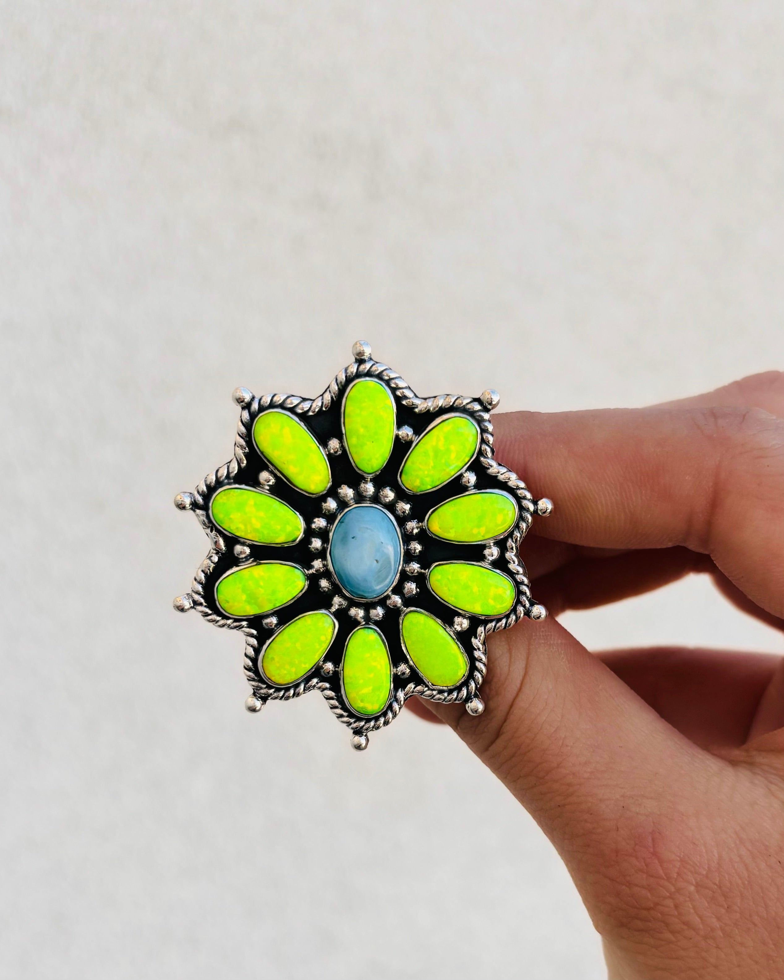 Golden Hills & Neon Yellow Opal Ring-Cluster Rings-Krush Kandy, Women's Online Fashion Boutique Located in Phoenix, Arizona (Scottsdale Area)