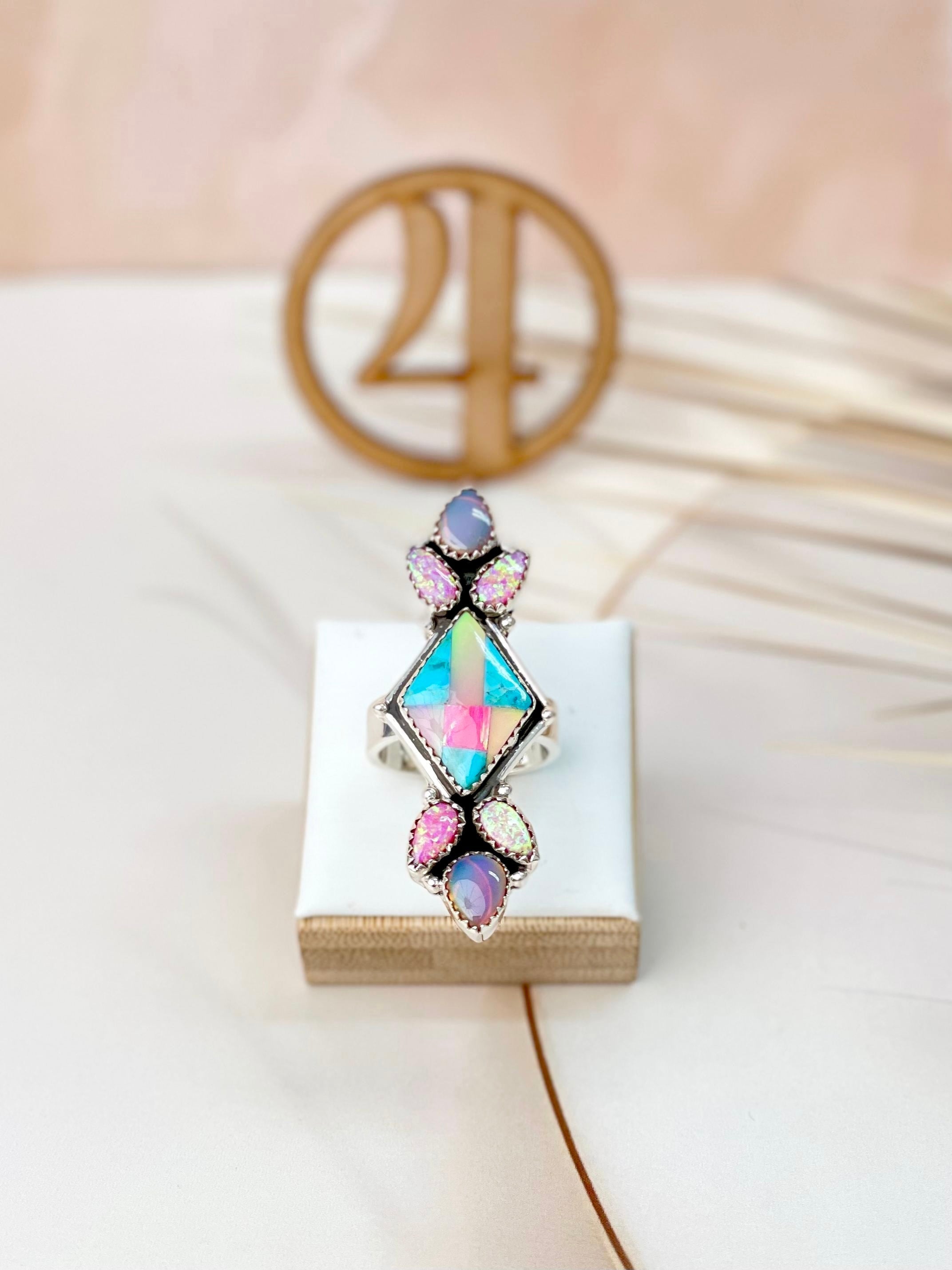 Only In Kandyland One Of A Kind Checkered Rings-Rings-Krush Kandy, Women's Online Fashion Boutique Located in Phoenix, Arizona (Scottsdale Area)