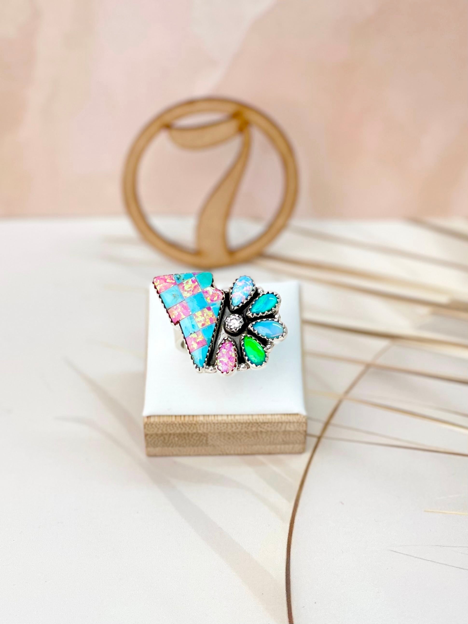 Mystical Checkered Rings-Rings-Krush Kandy, Women's Online Fashion Boutique Located in Phoenix, Arizona (Scottsdale Area)