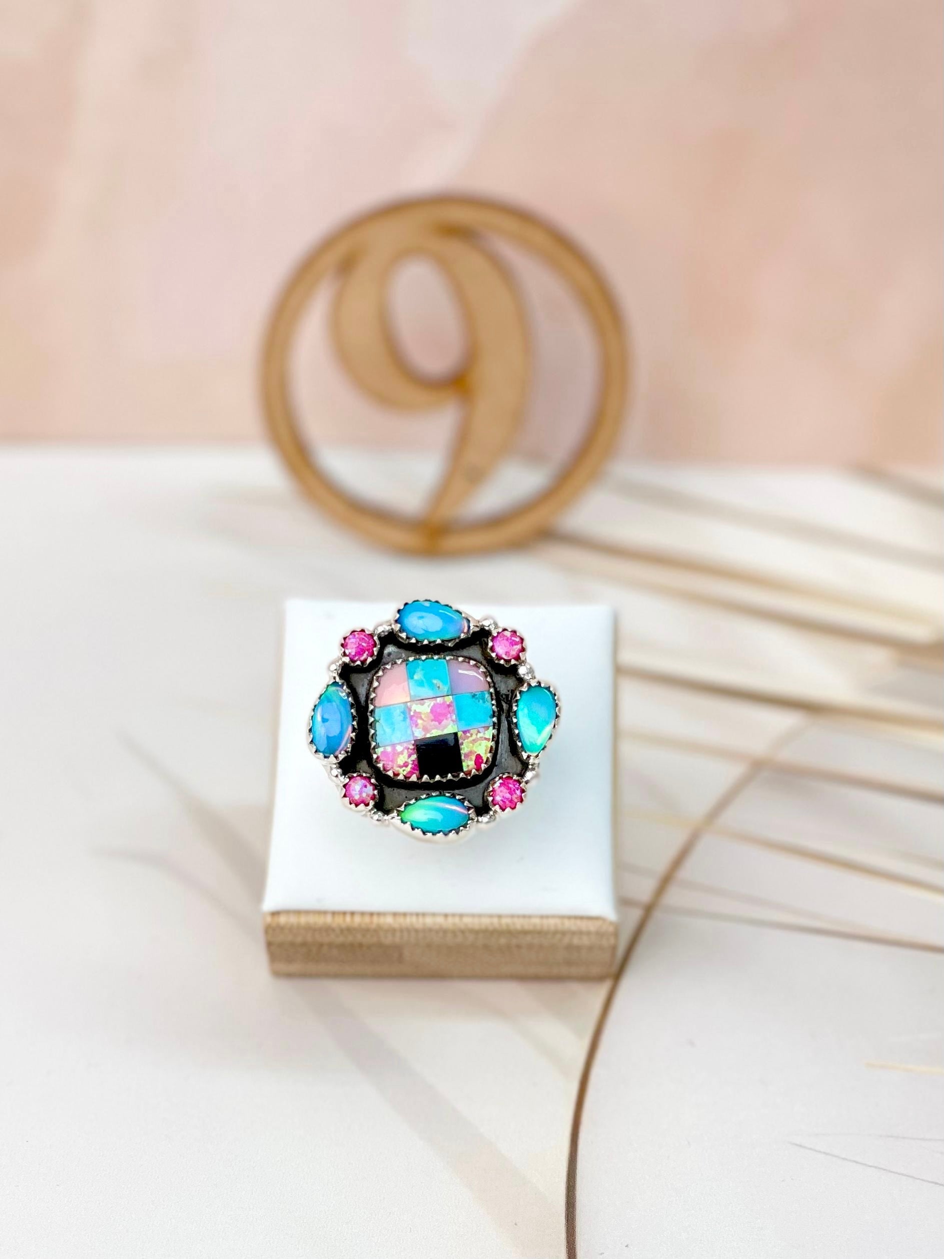 Mystical Checkered Rings-Rings-Krush Kandy, Women's Online Fashion Boutique Located in Phoenix, Arizona (Scottsdale Area)