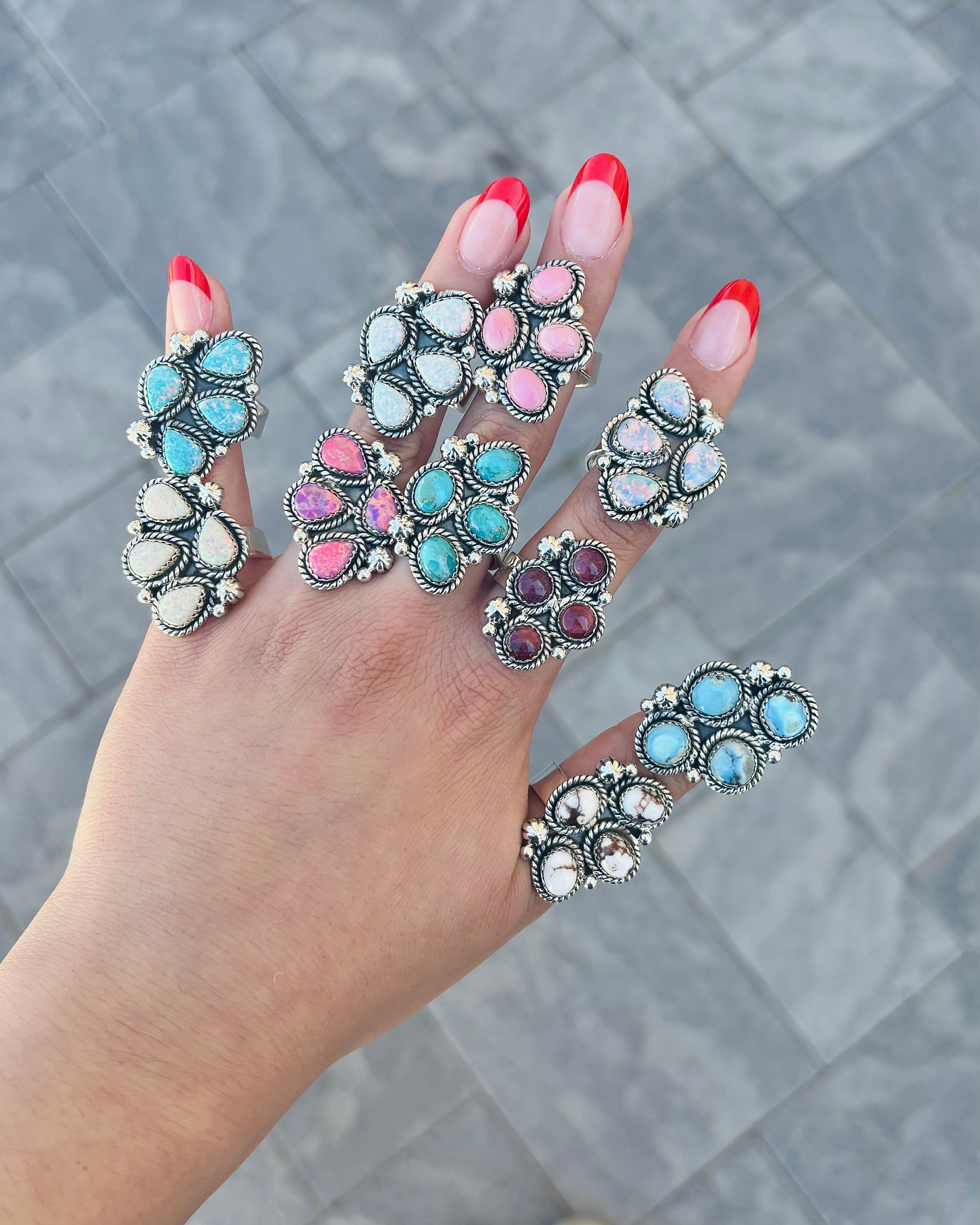 Four Stone Cluster Stone Ring-Cluster Rings-Krush Kandy, Women's Online Fashion Boutique Located in Phoenix, Arizona (Scottsdale Area)
